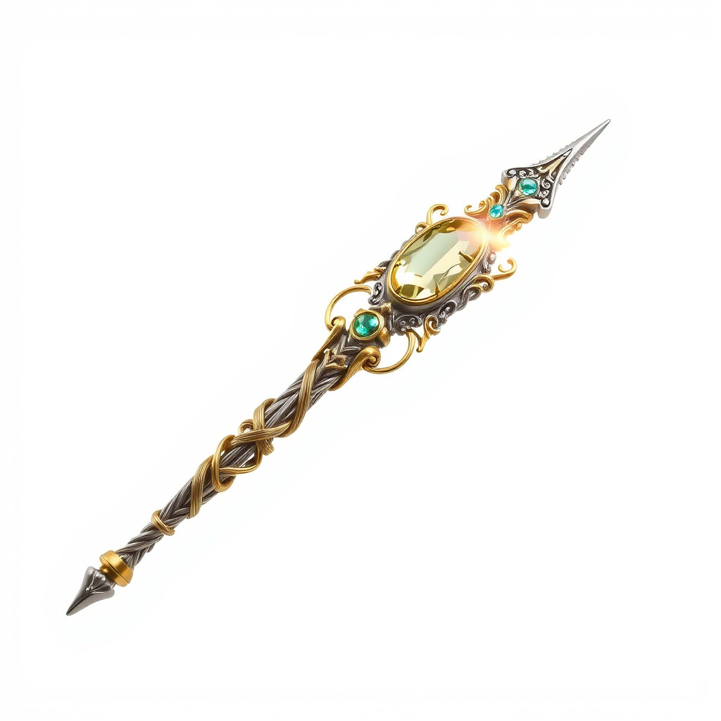 Elven Scepter Topaz Gemstone Model Pack Low-poly 3D model_34