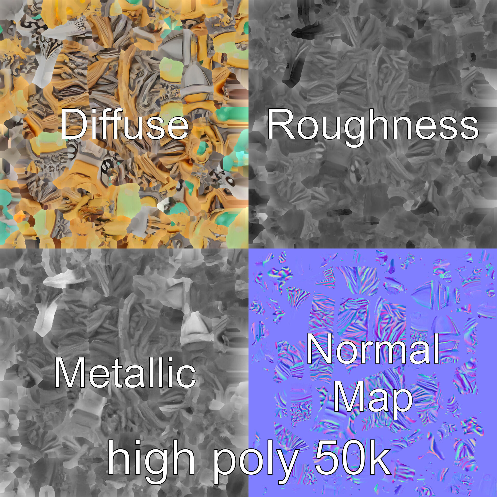 Elven Scepter Topaz Gemstone Model Pack Low-poly 3D model_36