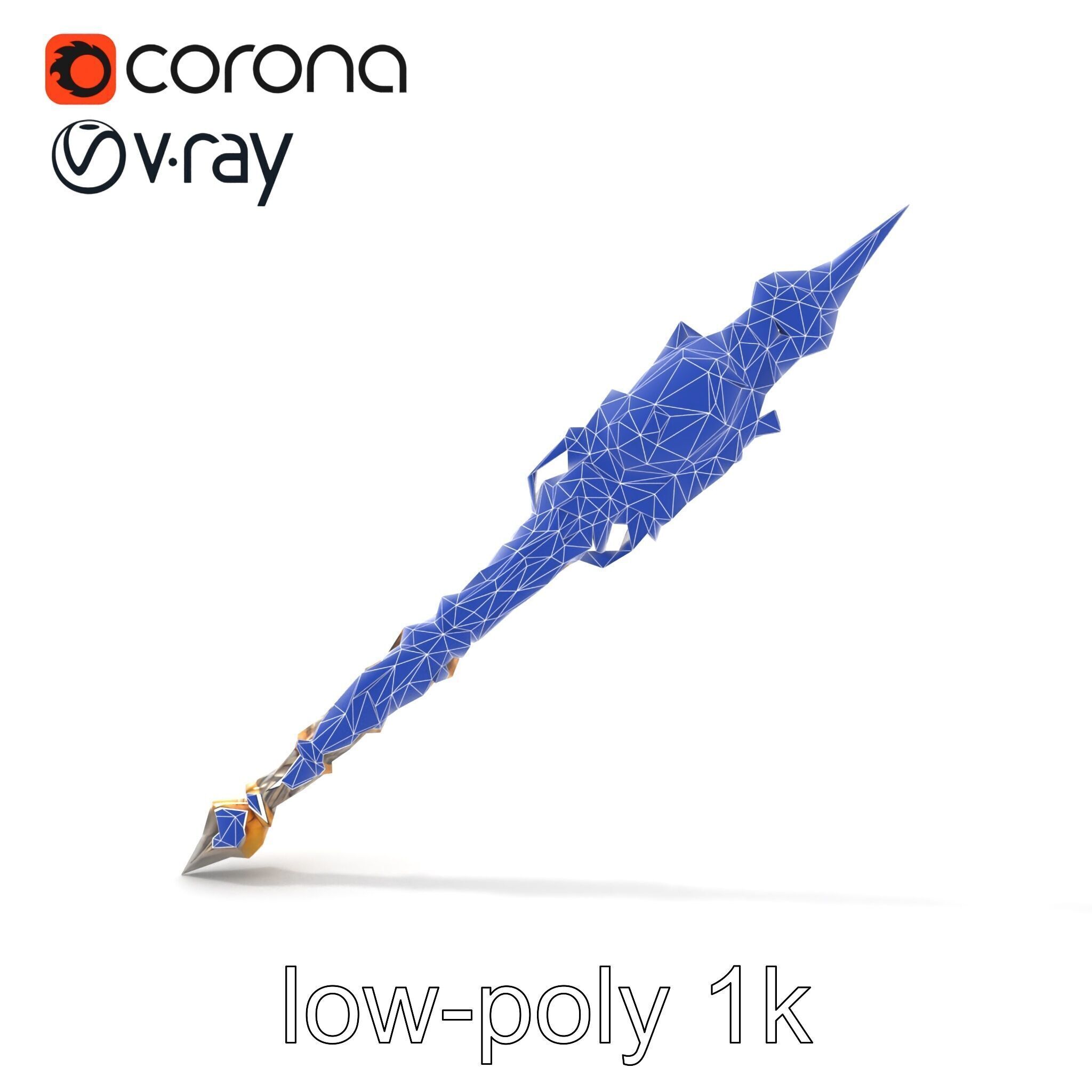 Elven Scepter Topaz Gemstone Model Pack Low-poly 3D model_61