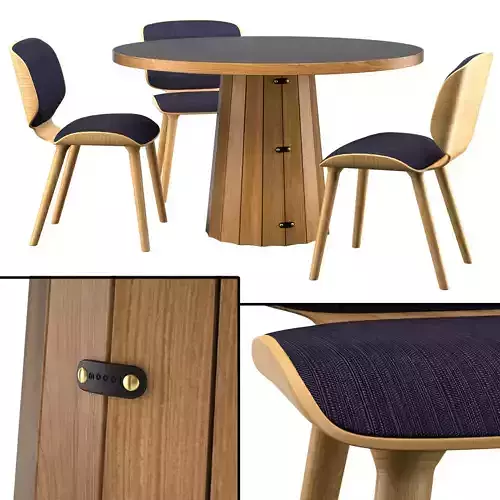 Container Table Bodhi with Linoak Top 3D model