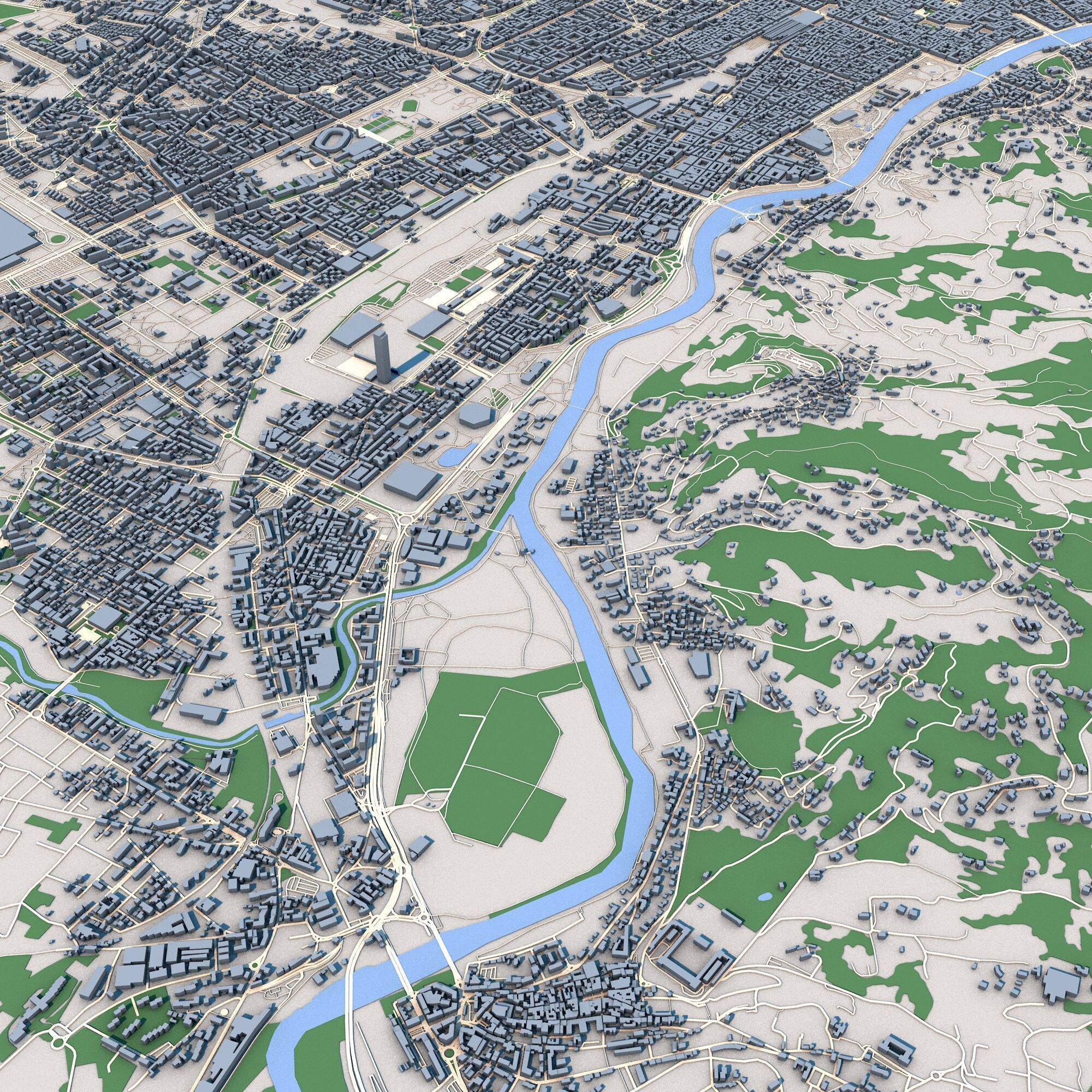 Turin City Italy 3D model_4