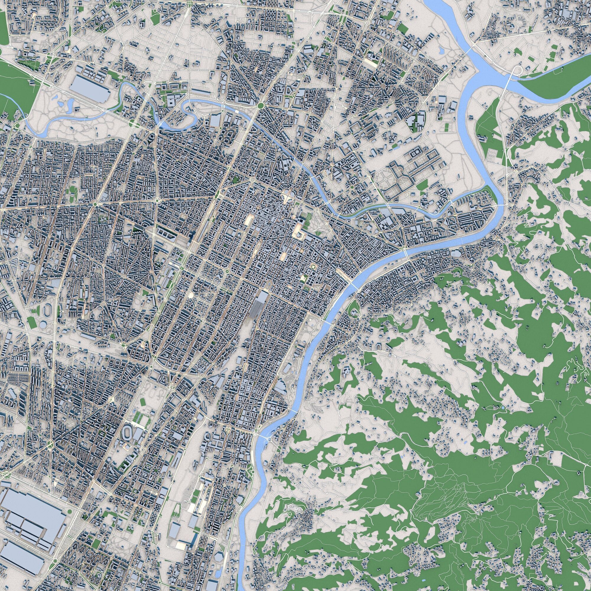 Turin City Italy 3D model_2