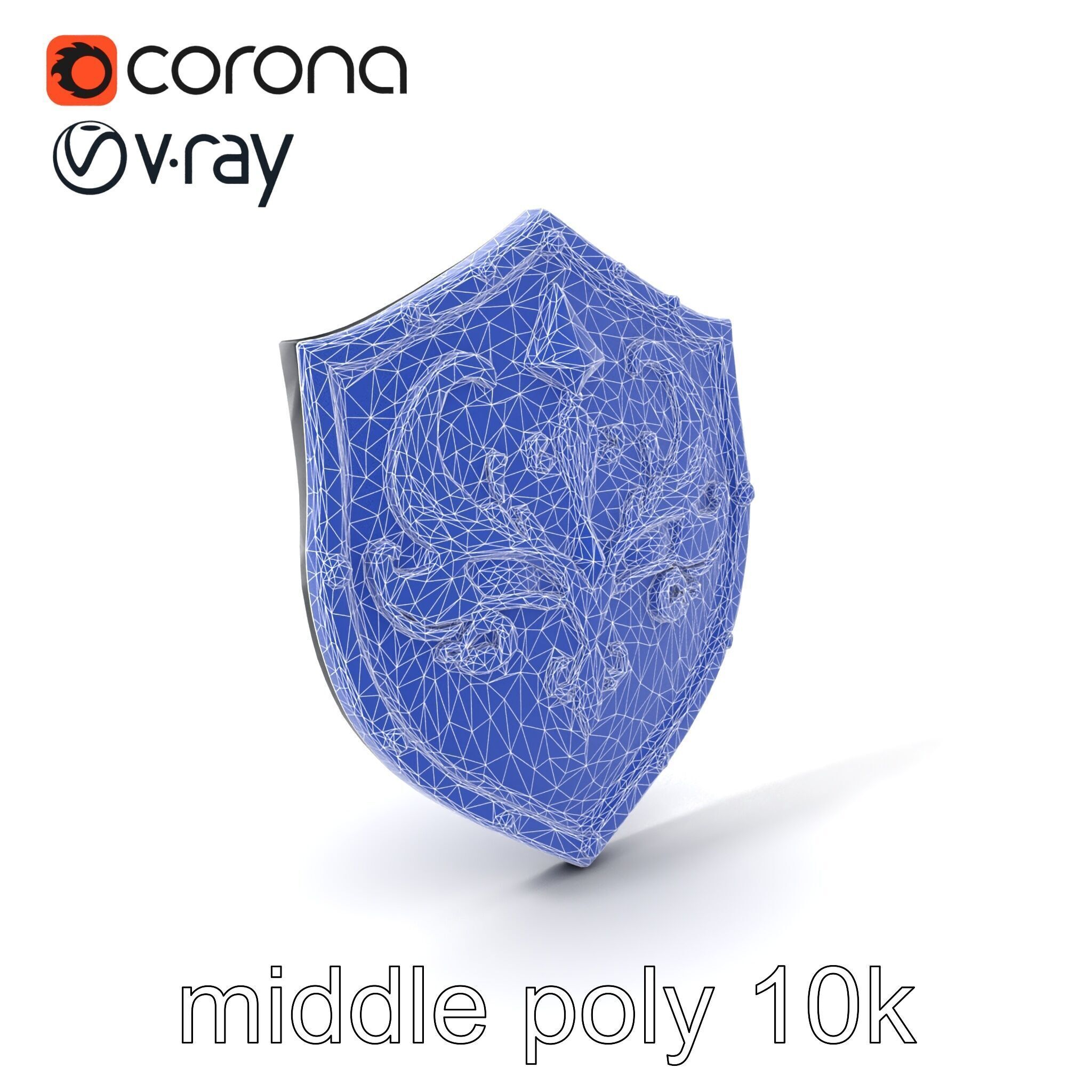 Obsidian Guardian Shield Model Pack with Golden Filigree and ... Low-poly 3D model_6