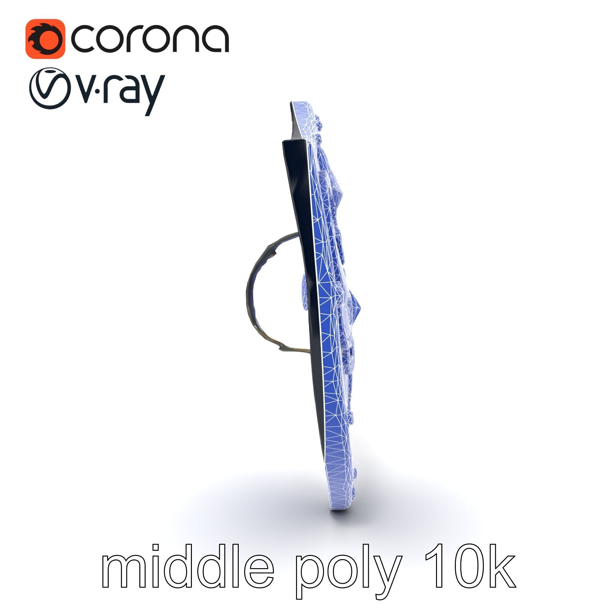 Obsidian Guardian Shield Model Pack with Golden Filigree and ... Low-poly 3D model_17