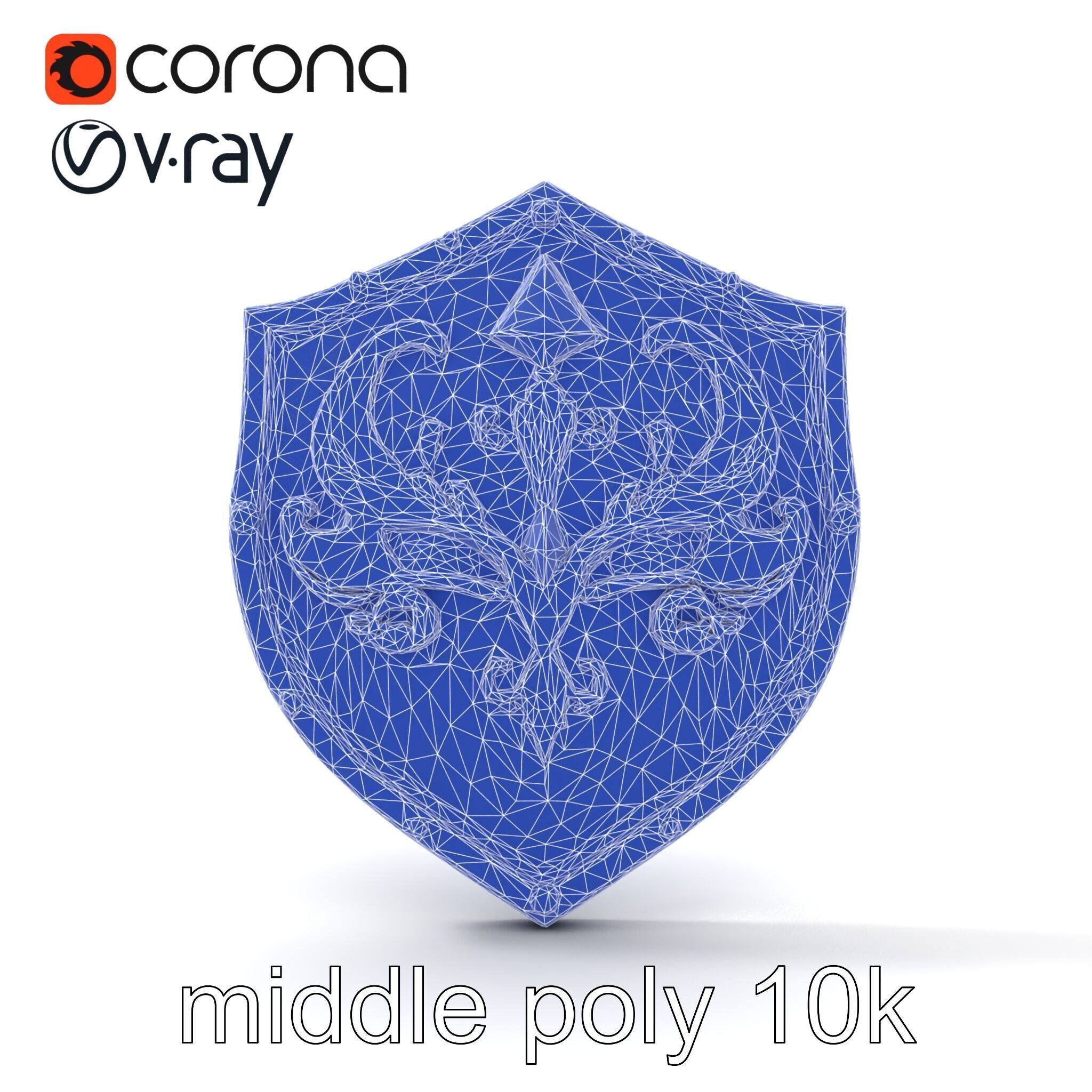 Obsidian Guardian Shield Model Pack with Golden Filigree and ... Low-poly 3D model_32