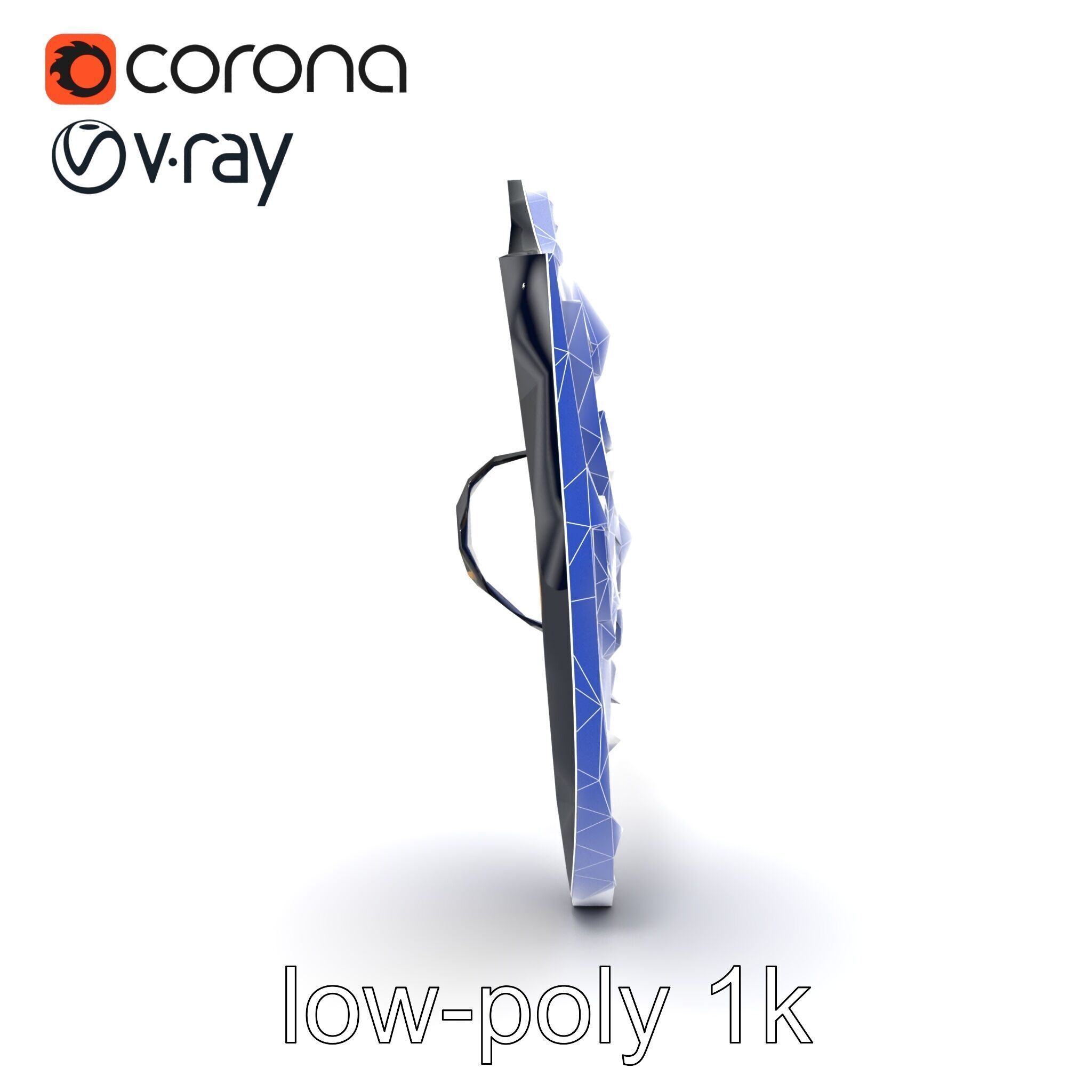 Obsidian Guardian Shield Model Pack with Golden Filigree and ... Low-poly 3D model_21