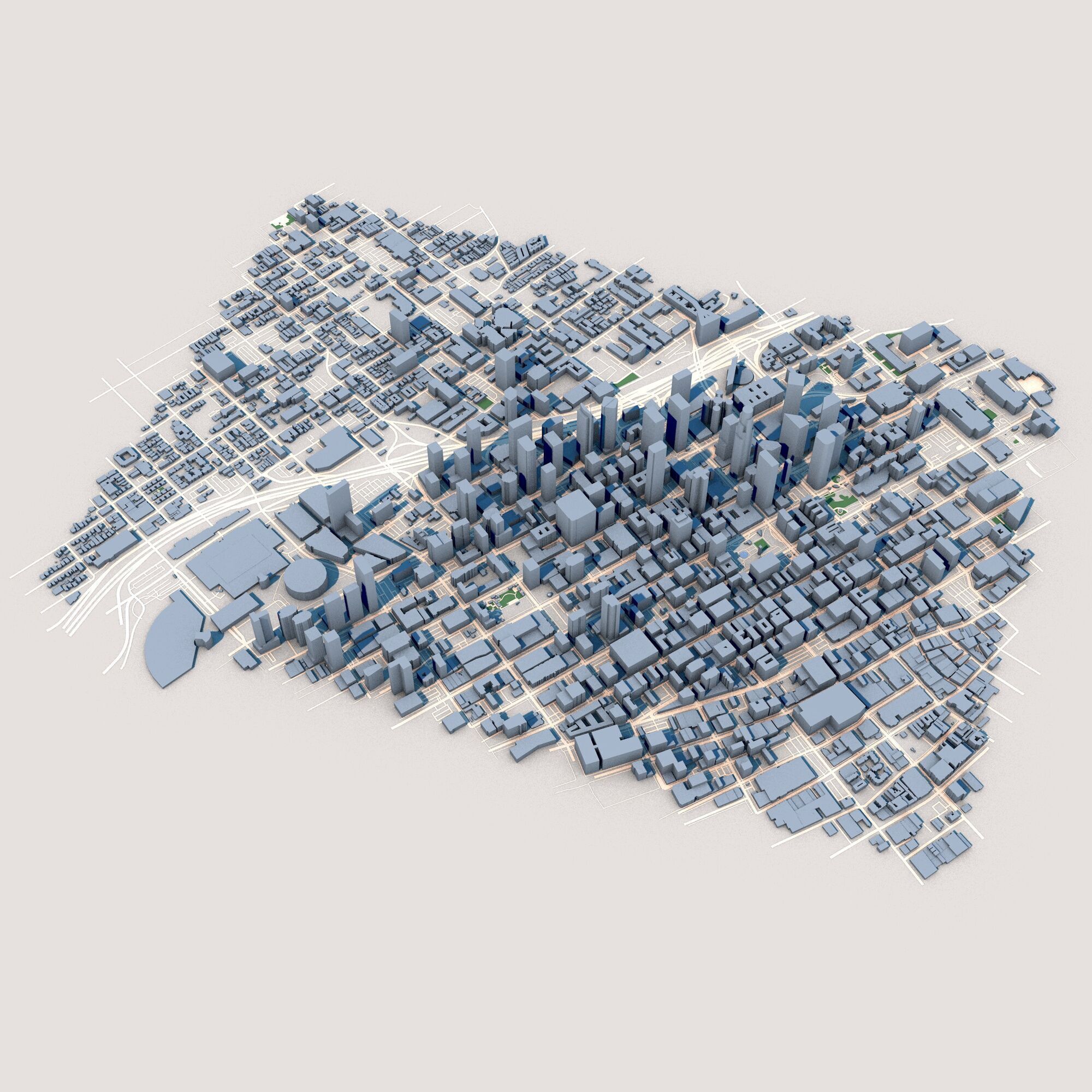 Wilshire Grand Center US Bank Tower Los Angeles USA 3D model_3