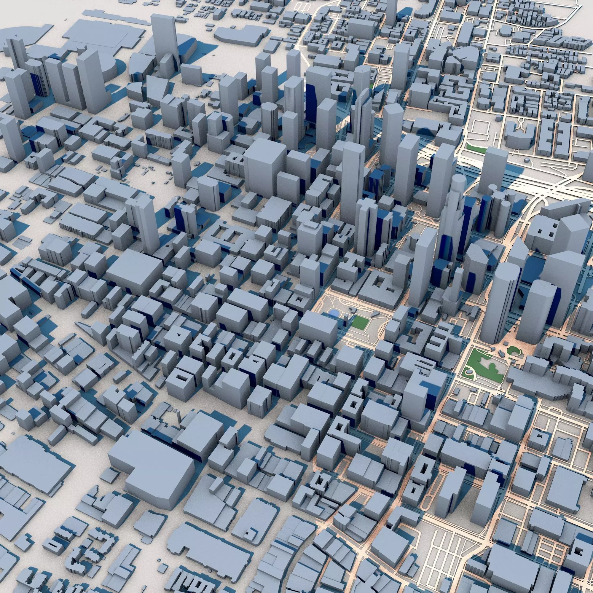 Wilshire Grand Center US Bank Tower Los Angeles USA 3D model_0