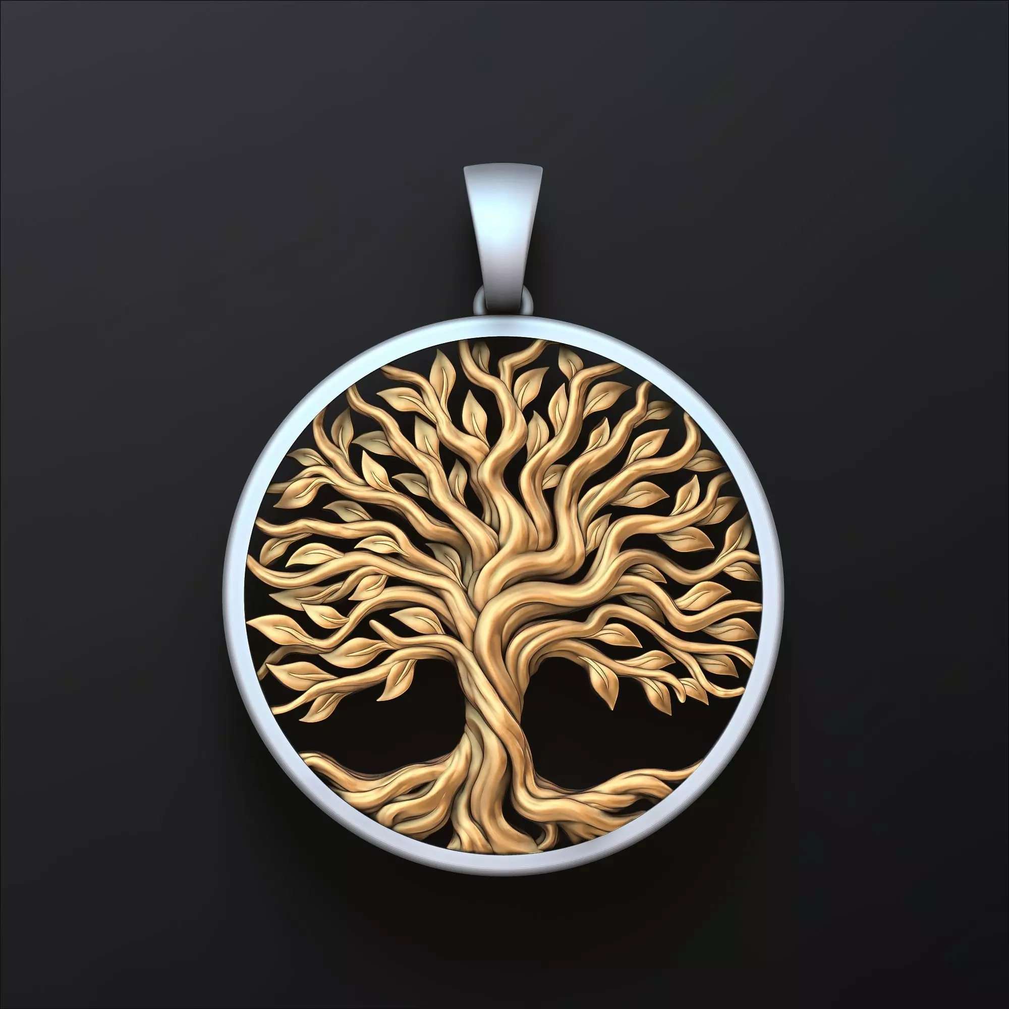 Tree Branches Pendant 3D print model_0