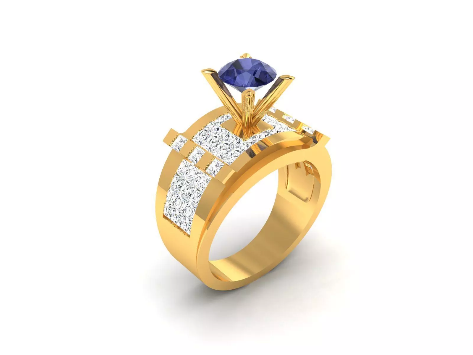 Mens Ring Render 3dm STL OBJ FBX Details 3D print model_0