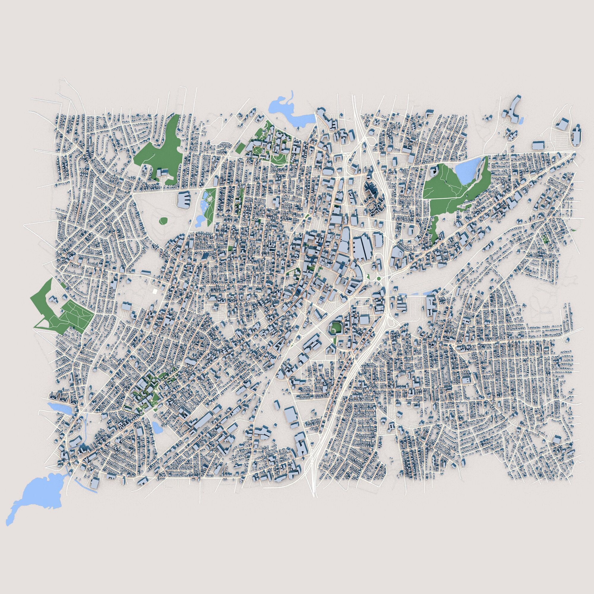 Worcester City USA 3D model_1