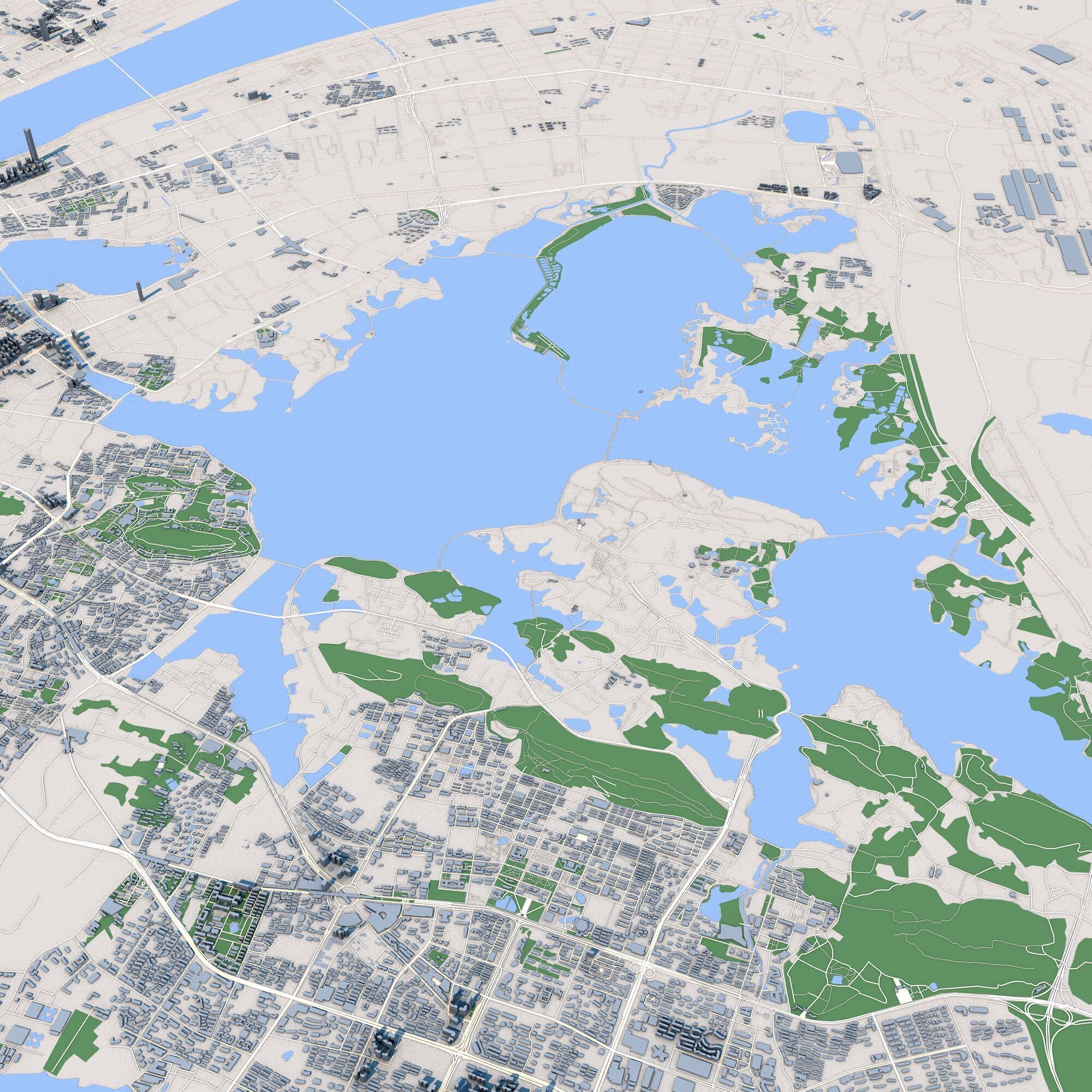 Wuhan City China 3D model_10