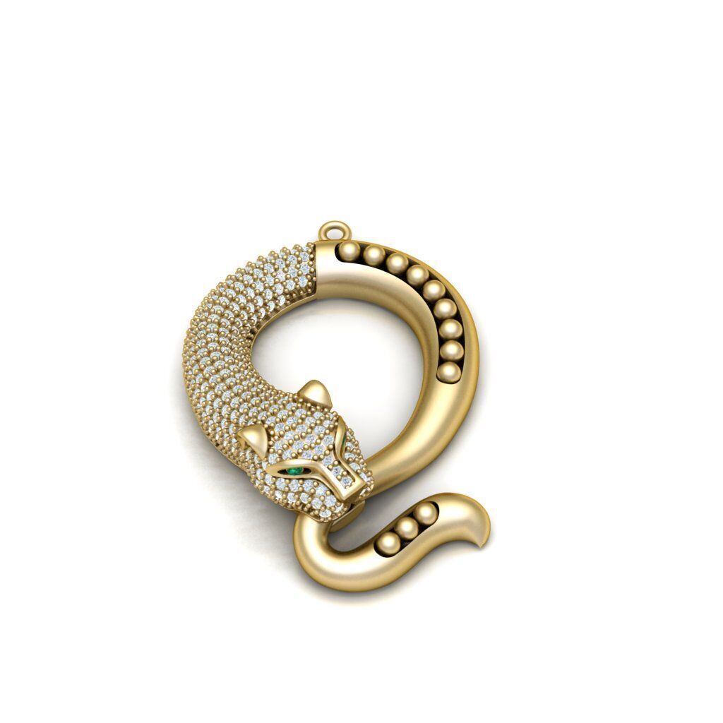 3d zbrush panther pendant 3D print model_3