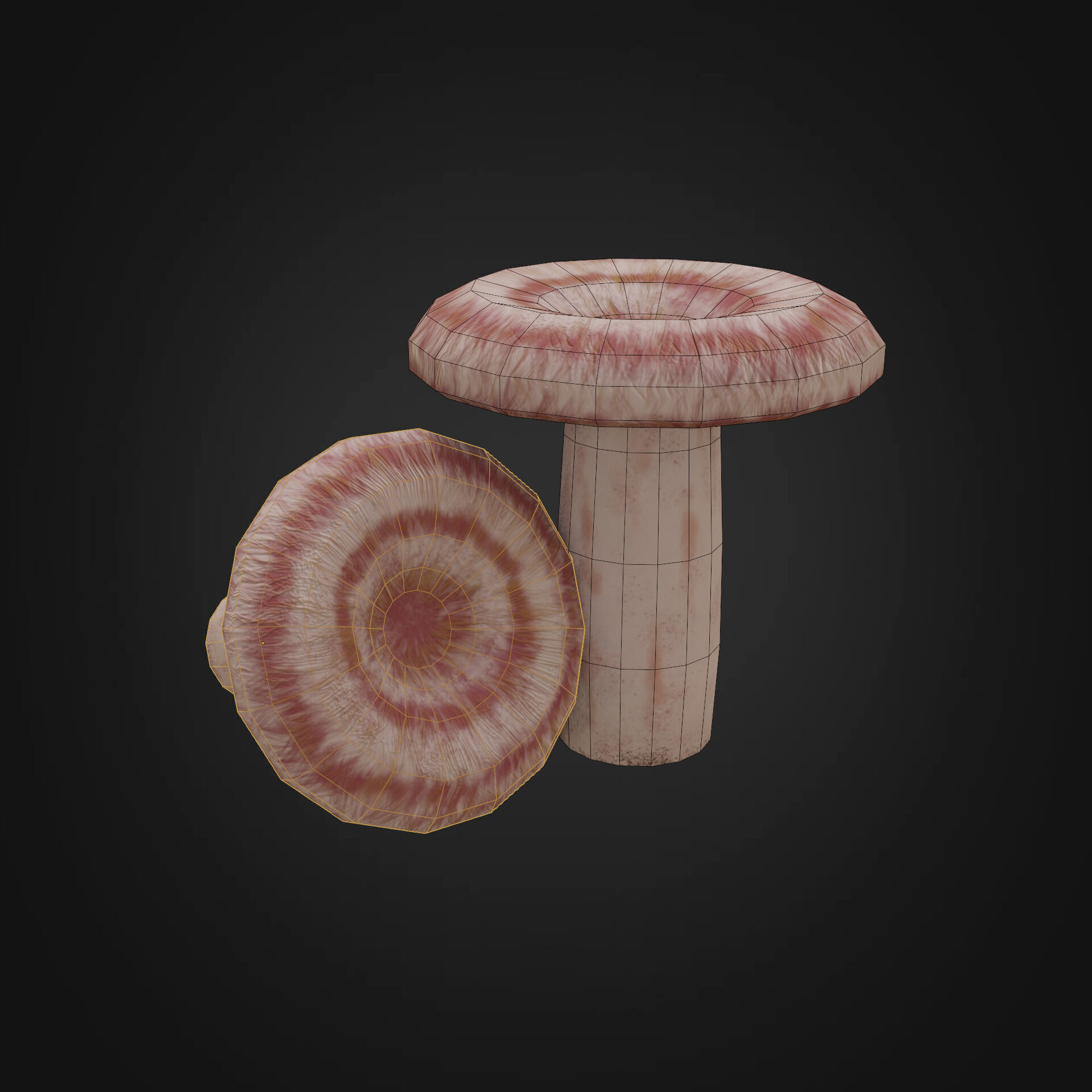 Lactarius torminosus Low-poly 3D model_7