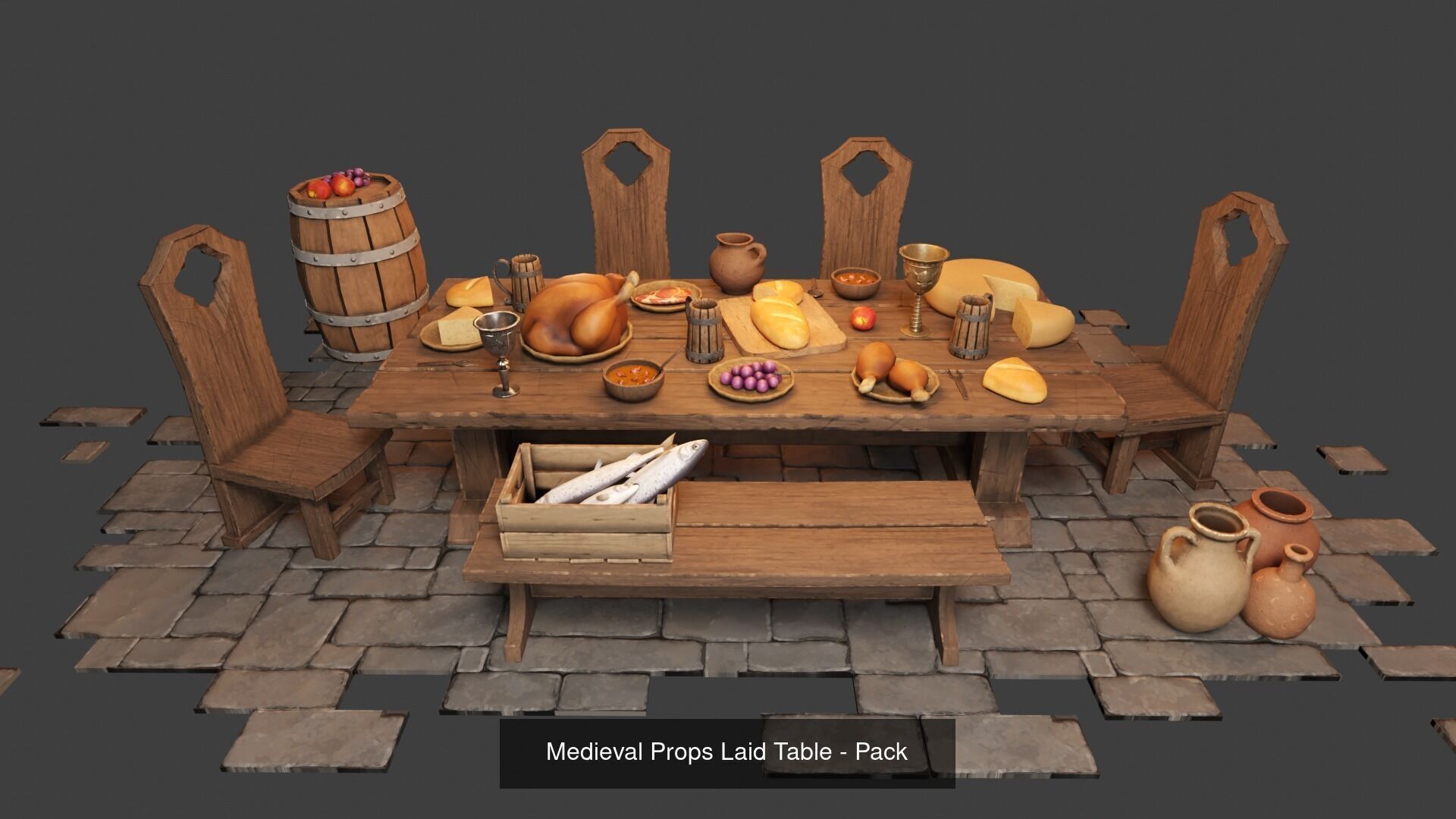 Medieval Stylized Props 3D Model Collection_5