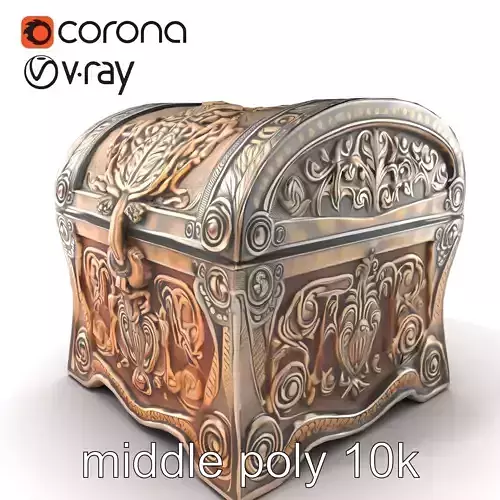 Ornate Magical Chest with Glowing Runes model pack