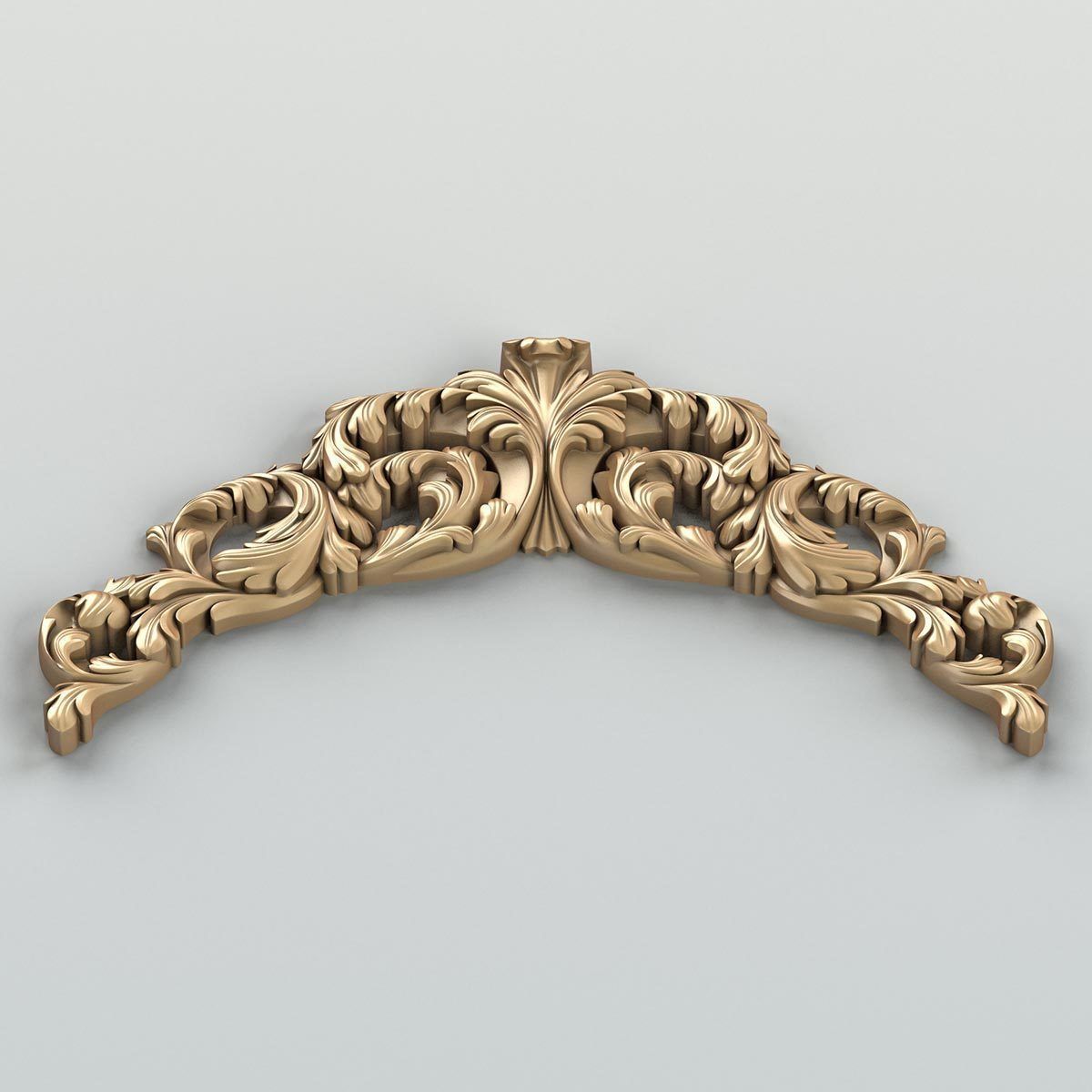 Carved decor horizontal 019 3D model_4