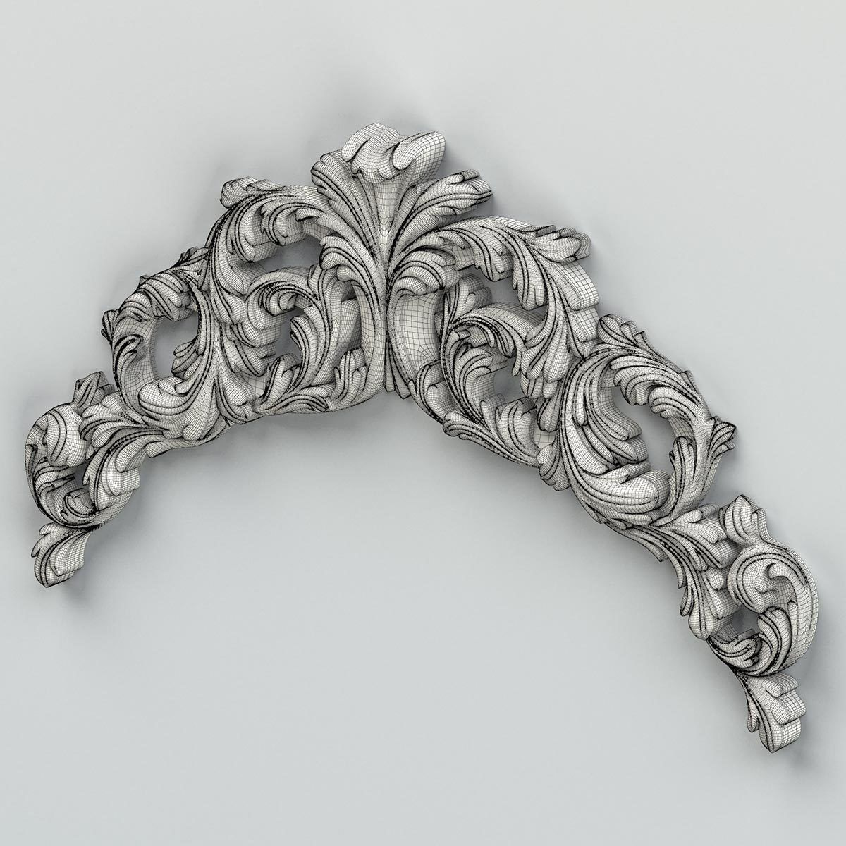 Carved decor horizontal 019 3D model_6