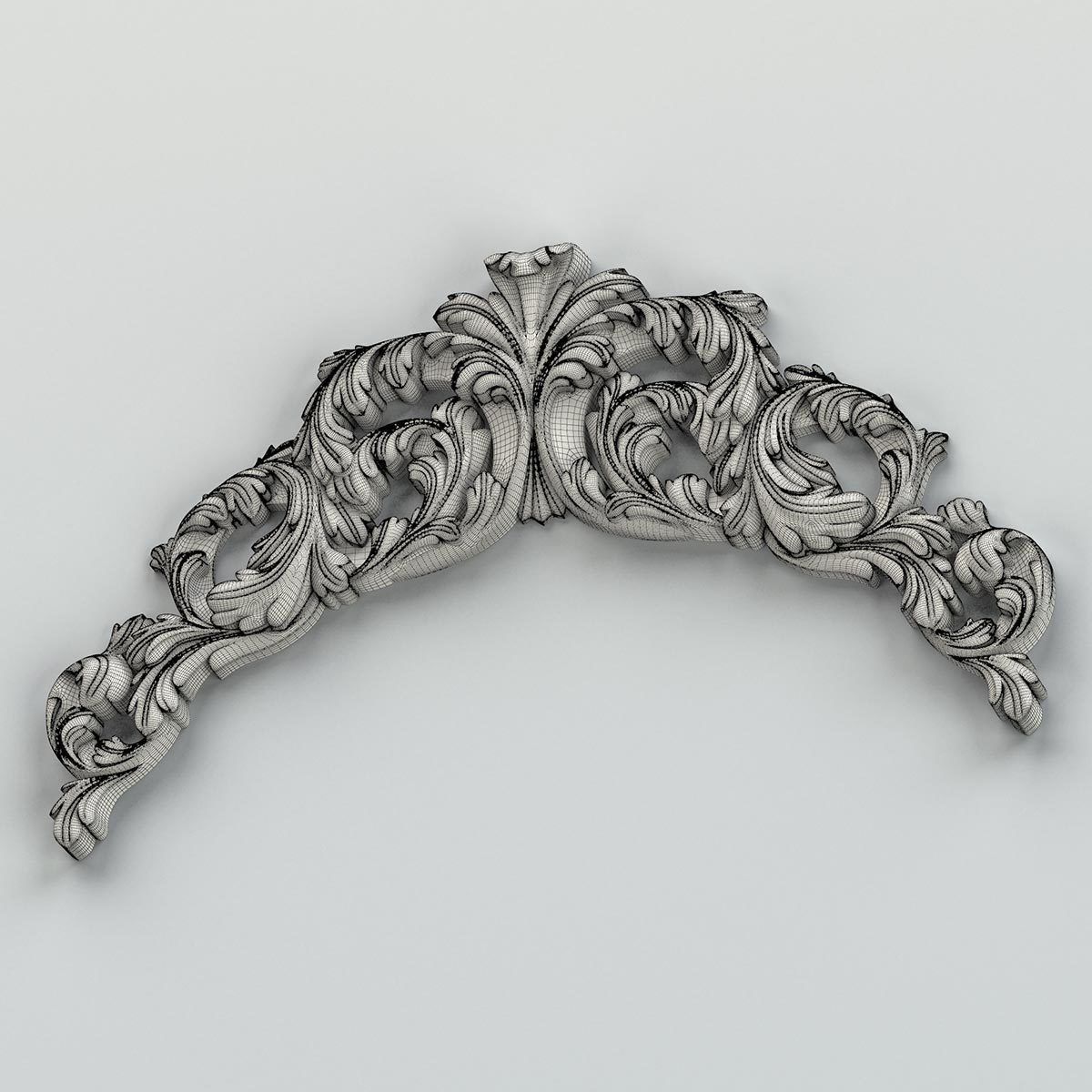 Carved decor horizontal 019 3D model_7