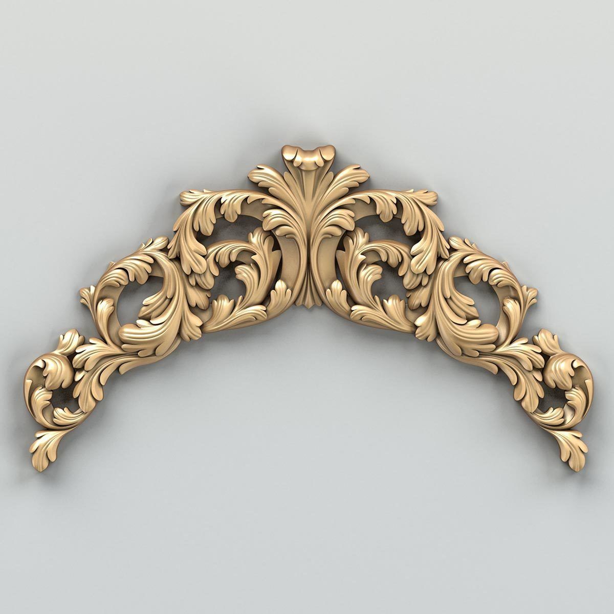 Carved decor horizontal 019 3D model_1