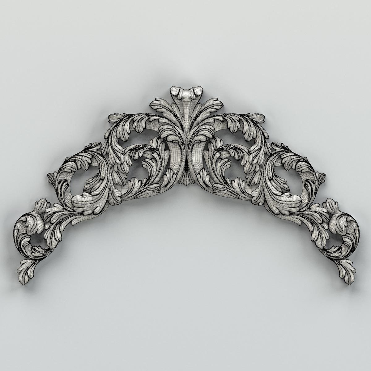 Carved decor horizontal 019 3D model_5