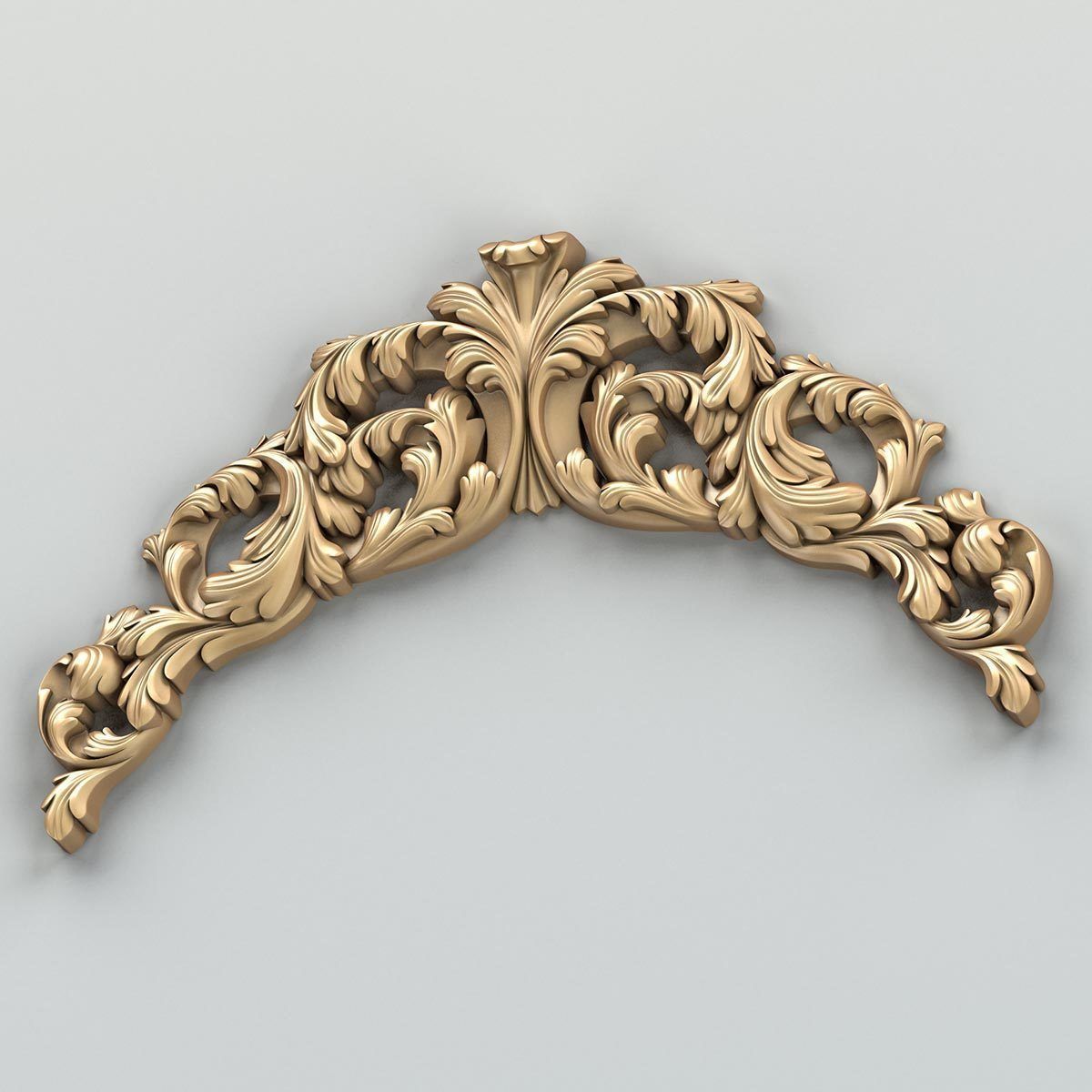 Carved decor horizontal 019 3D model_3