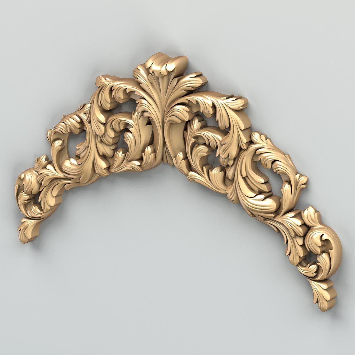 Carved decor horizontal 019 3D model_2