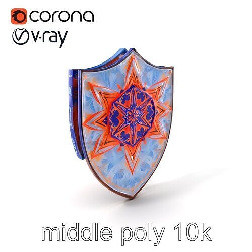 Magical Sapphire Shield Luminescent Design model pack Low-poly 3D model