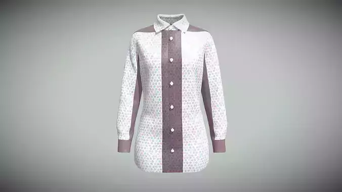 Female Print Shirt In Low Poly