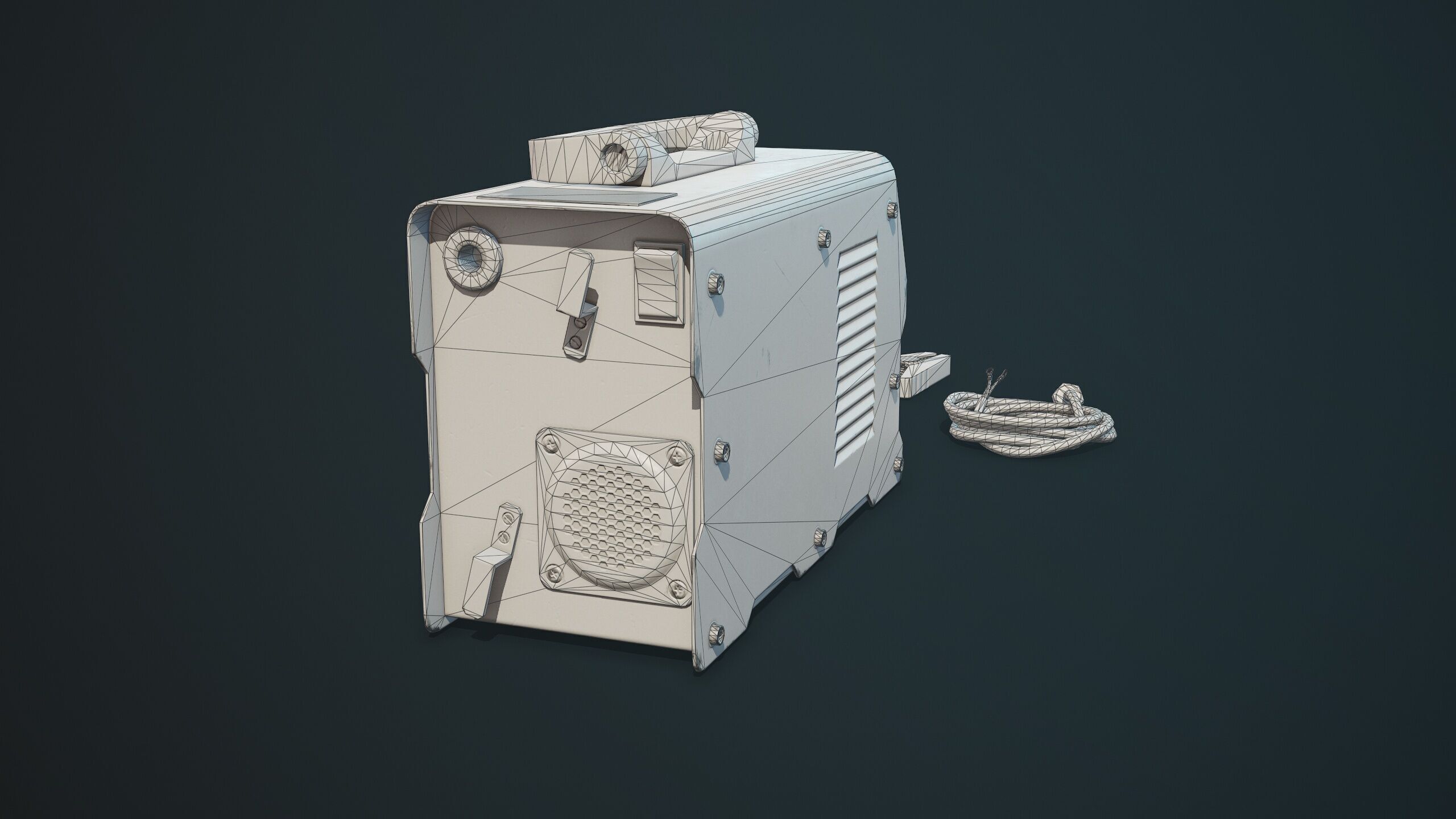 Old Car Battery Charger 5 Color Options LODs Low-poly 3D model_15