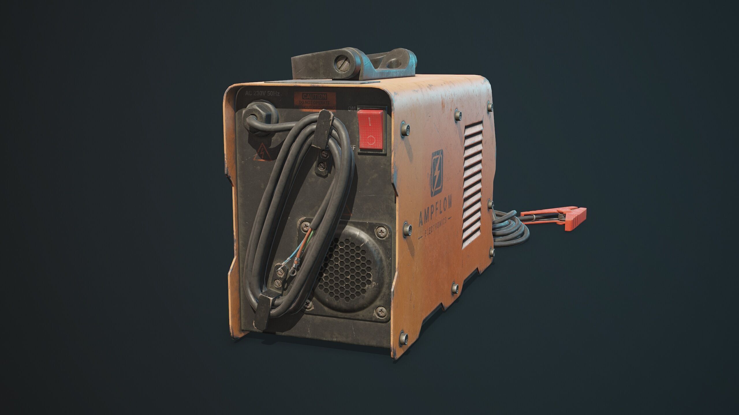 Old Car Battery Charger 5 Color Options LODs Low-poly 3D model_11