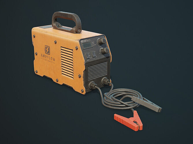 Old Car Battery Charger 5 Color Options Low-poly 3D model