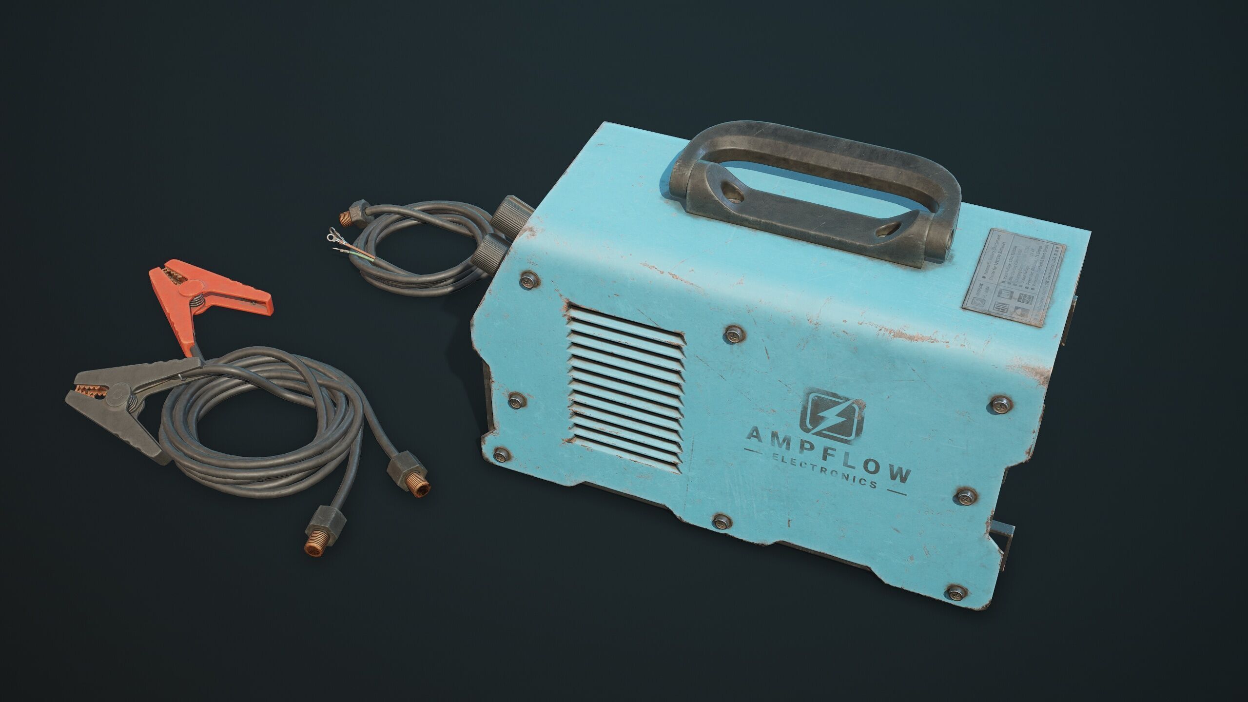 Old Car Battery Charger 5 Color Options LODs Low-poly 3D model_16