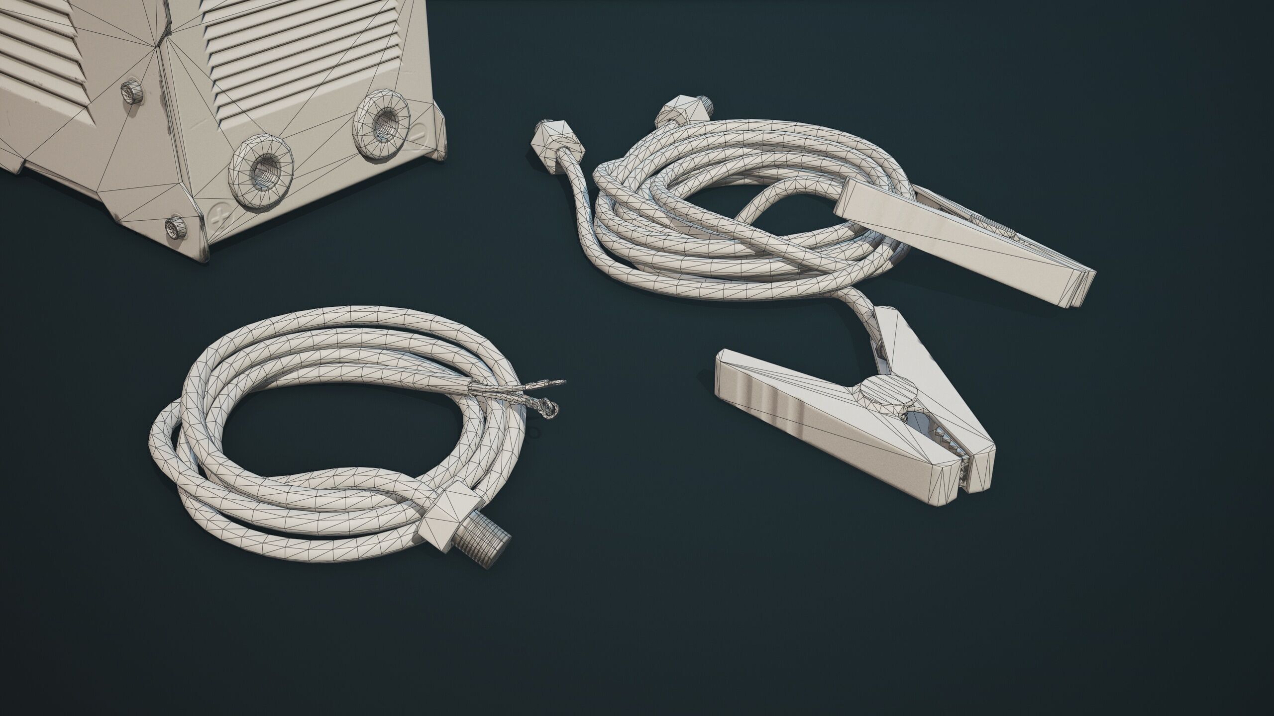 Old Car Battery Charger 5 Color Options LODs Low-poly 3D model_21