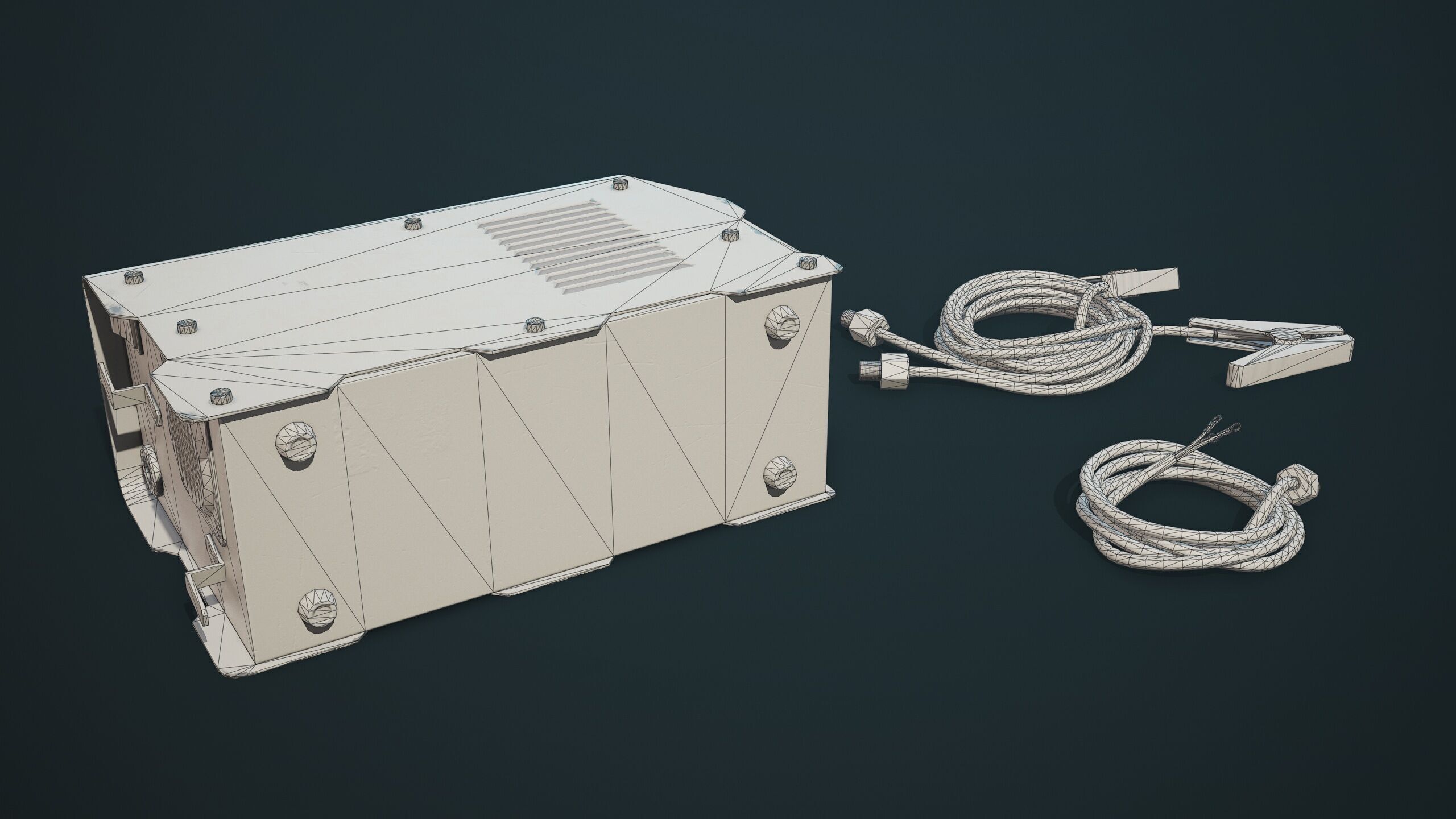 Old Car Battery Charger 5 Color Options LODs Low-poly 3D model_19