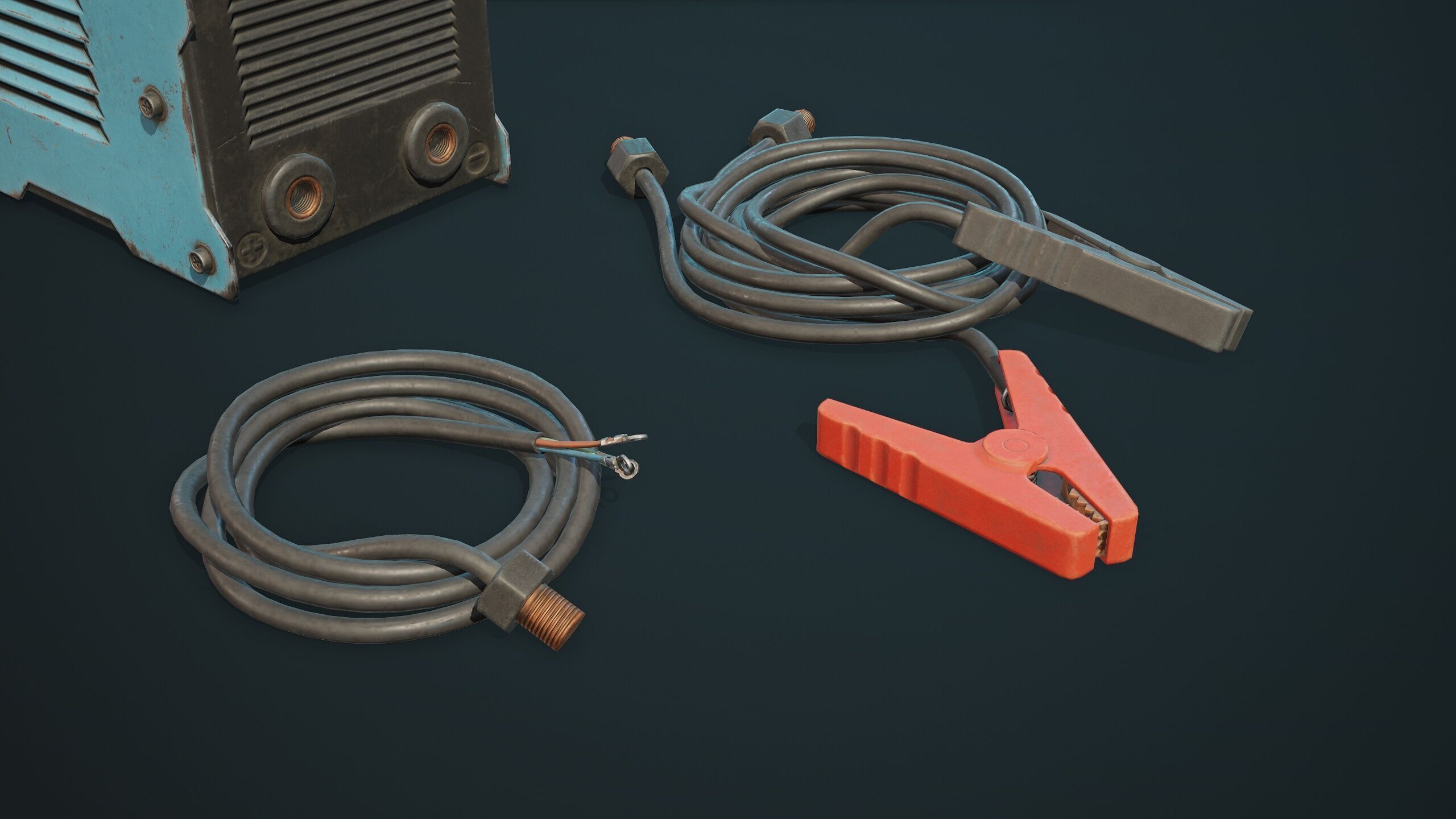 Old Car Battery Charger 5 Color Options LODs Low-poly 3D model_20
