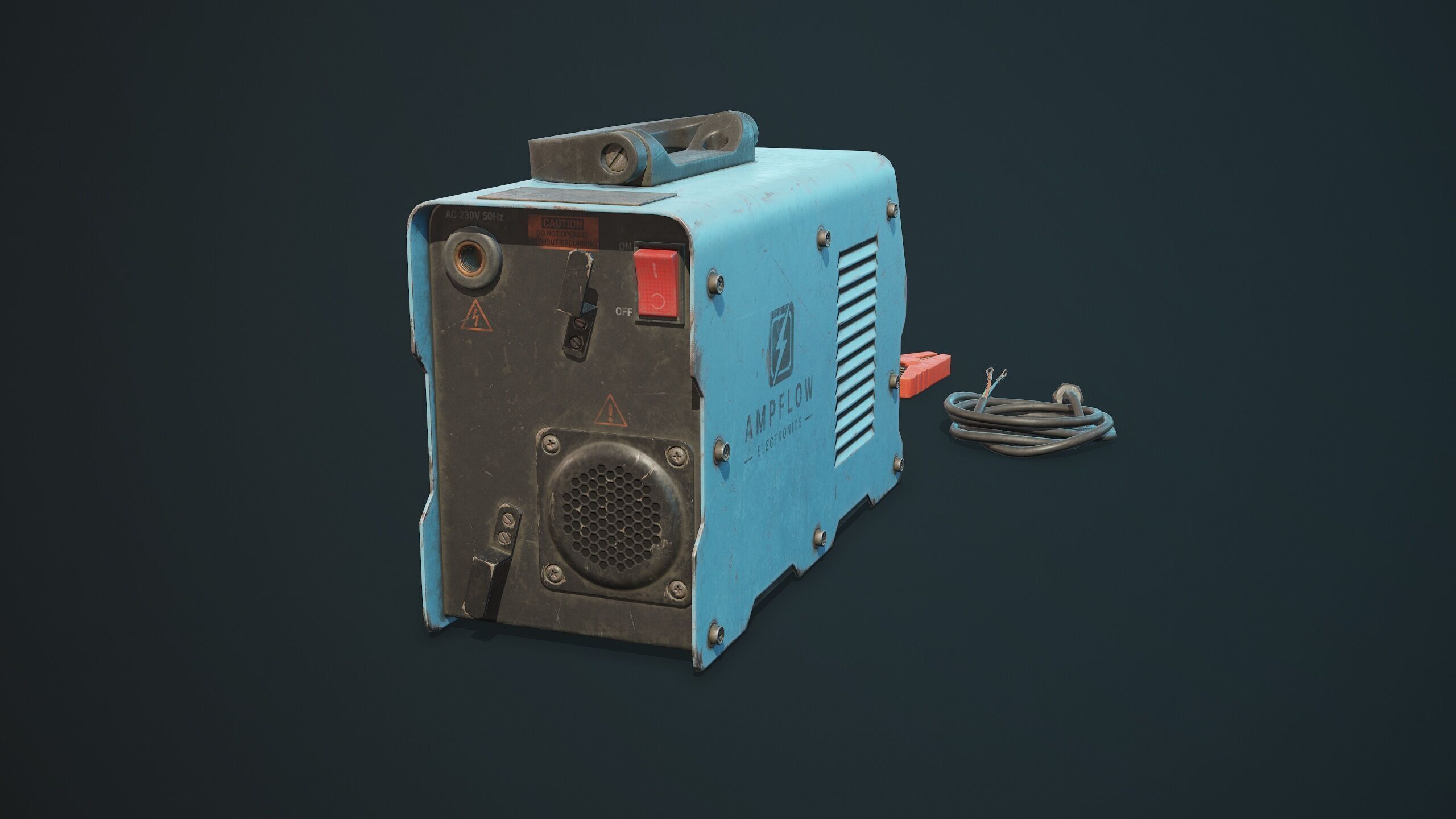 Old Car Battery Charger 5 Color Options LODs Low-poly 3D model_14