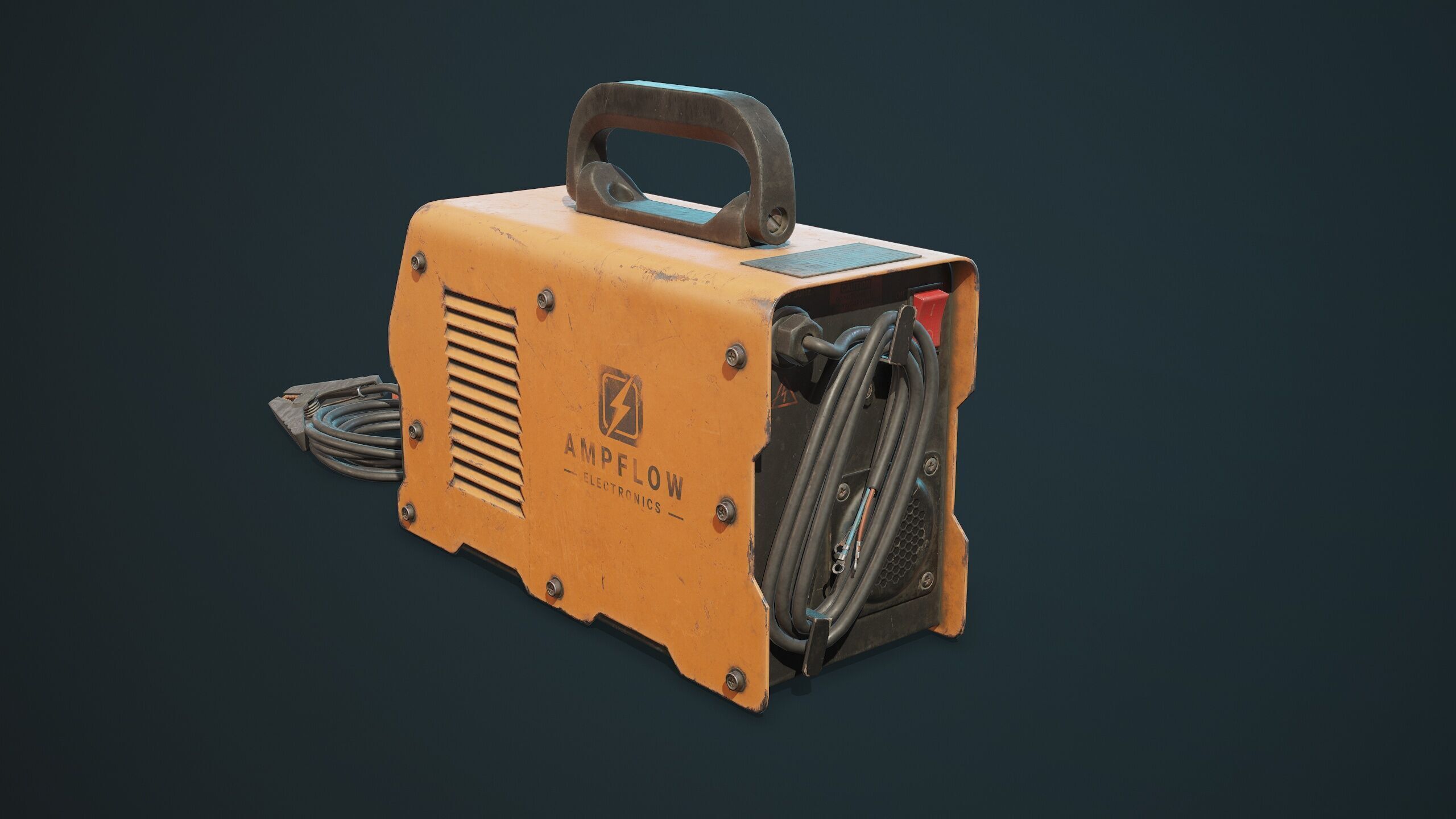 Old Car Battery Charger 5 Color Options LODs Low-poly 3D model_7