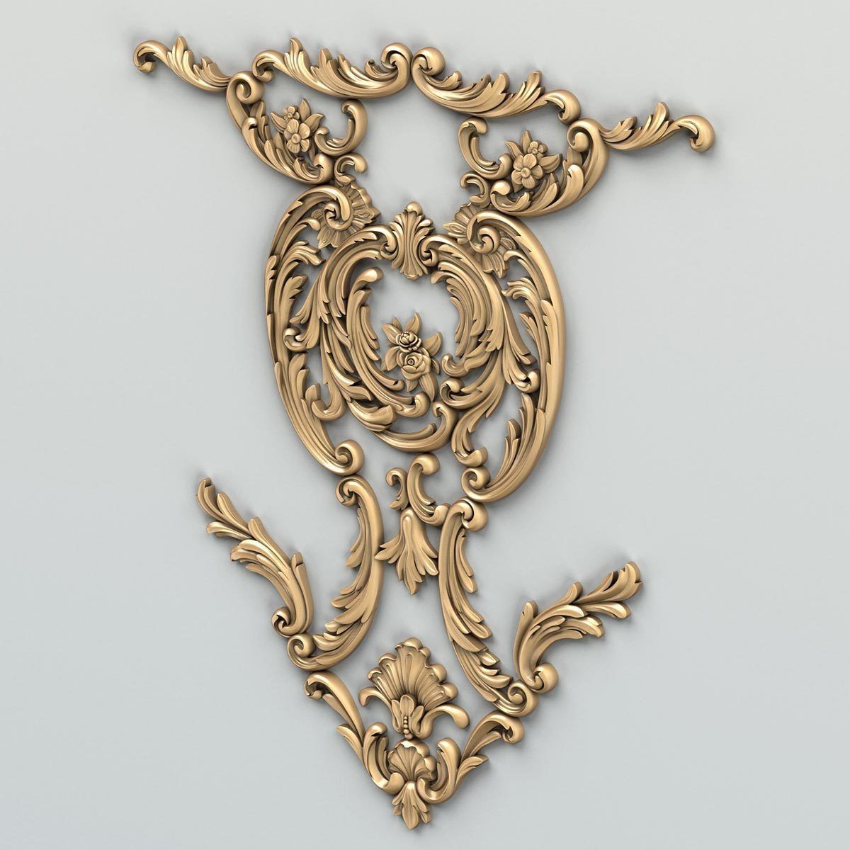 Carved decor central 011 3D model_3