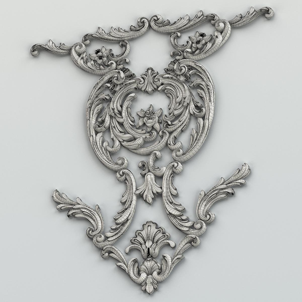 Carved decor central 011 3D model_8
