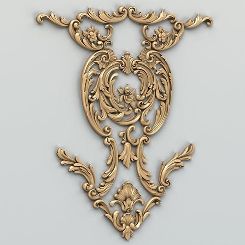 Carved decor central 011 3D model