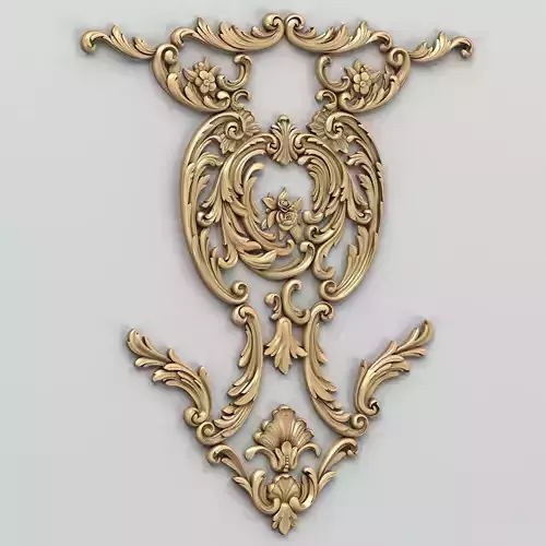 Carved decor central 011 3D model
