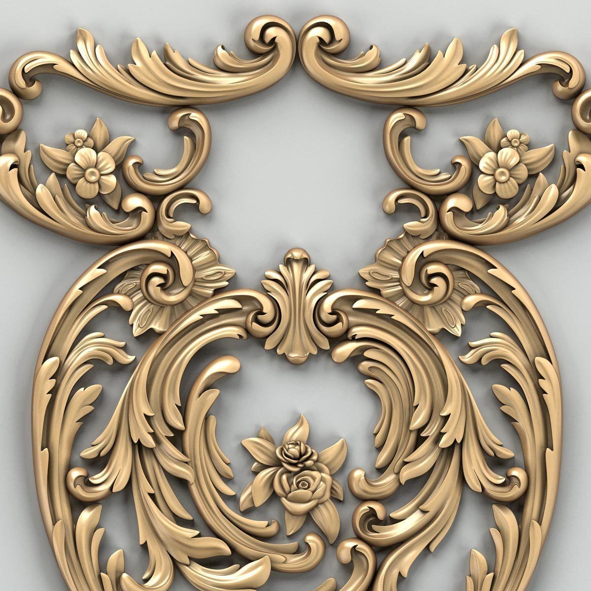 Carved decor central 011 3D model_2