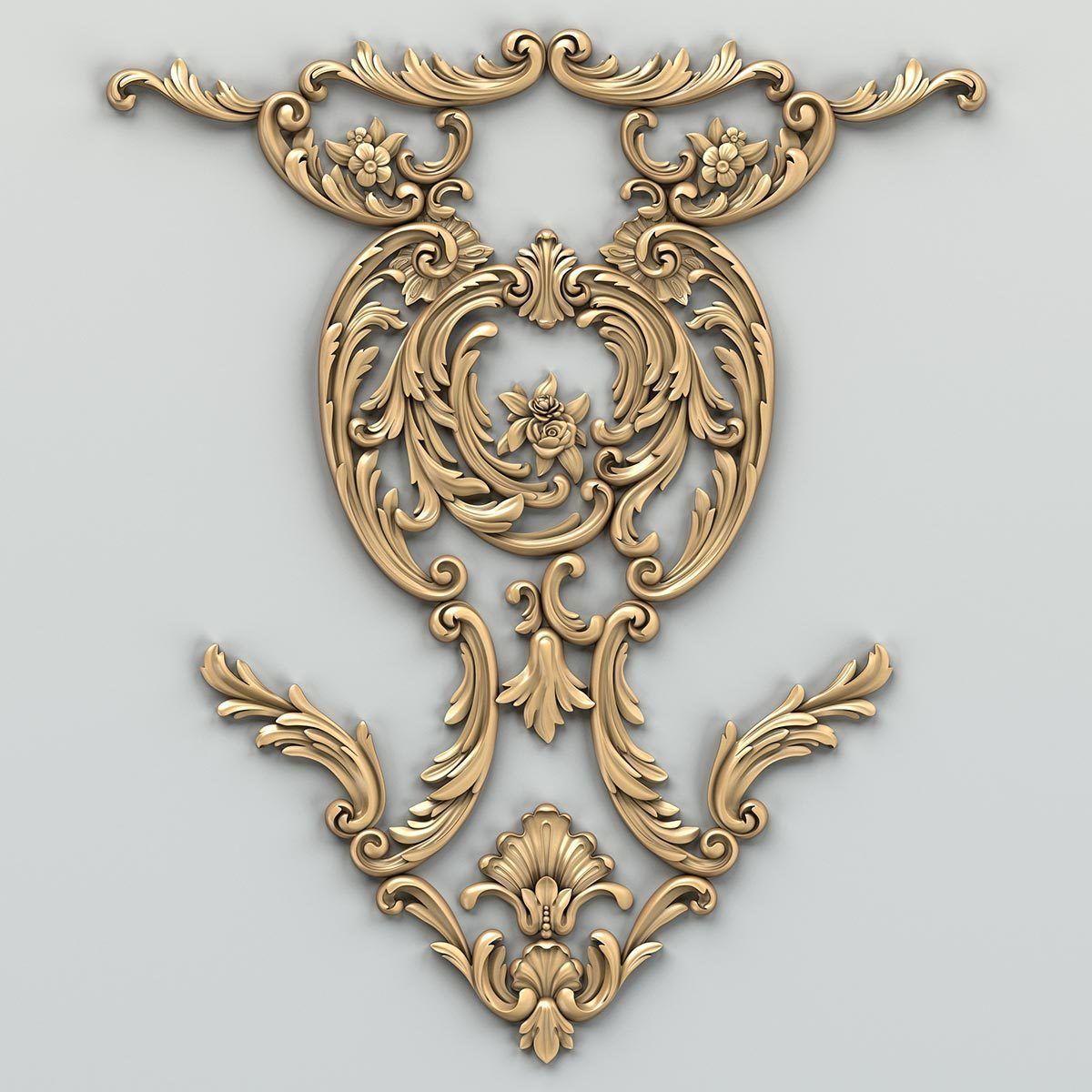 Carved decor central 011 3D model_1
