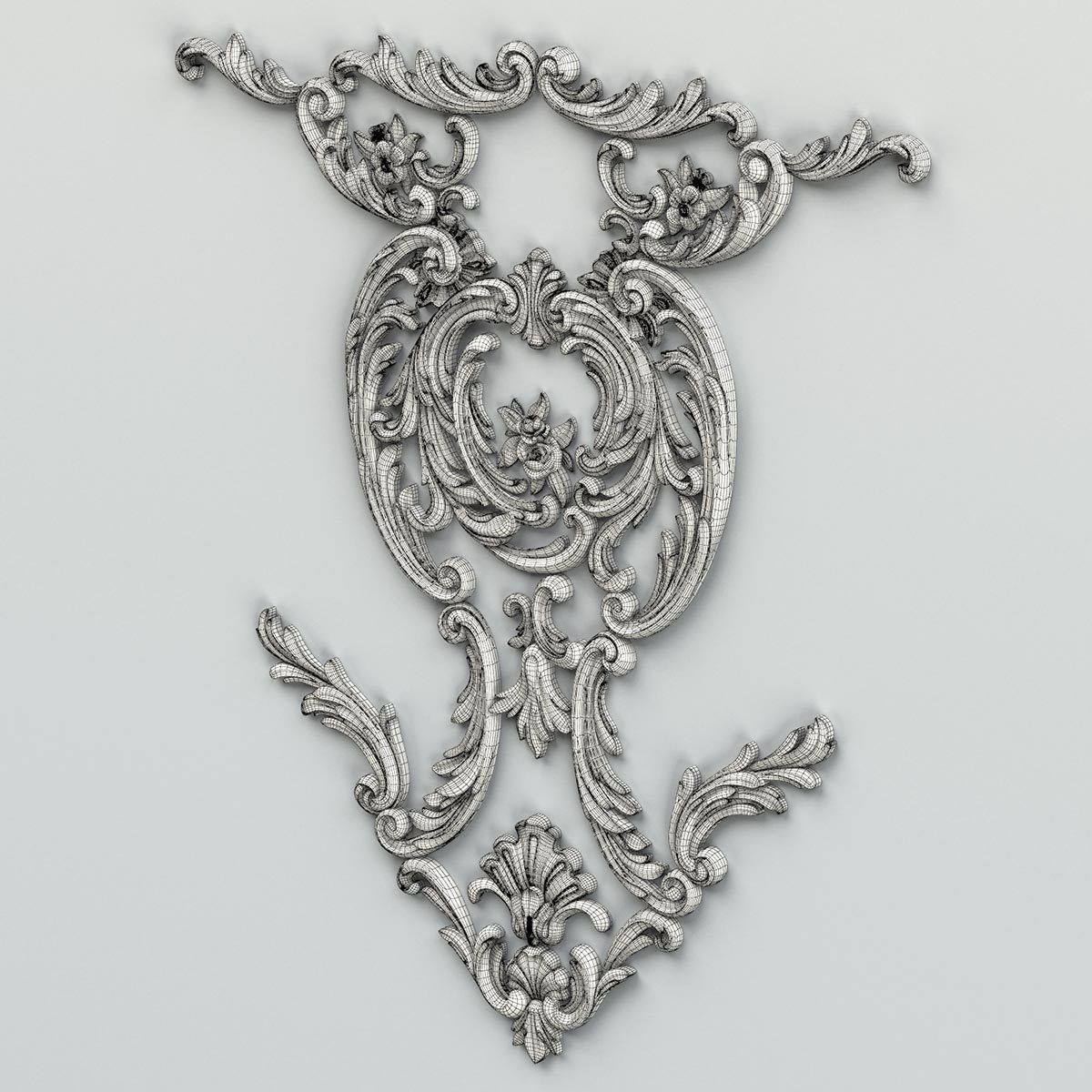 Carved decor central 011 3D model_7