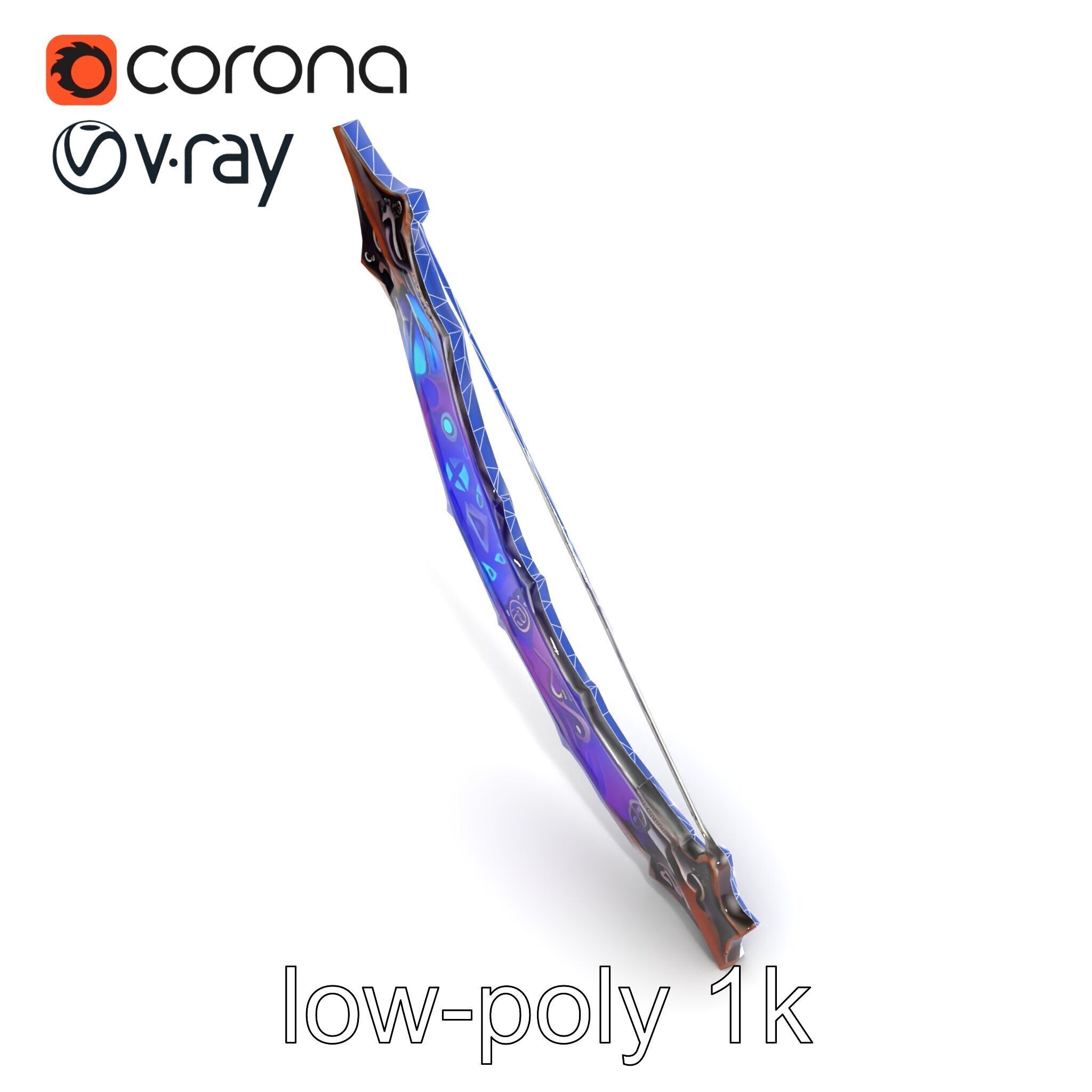 Legendary Encrusted Bow Luminous Script model pack Low-poly 3D model_25
