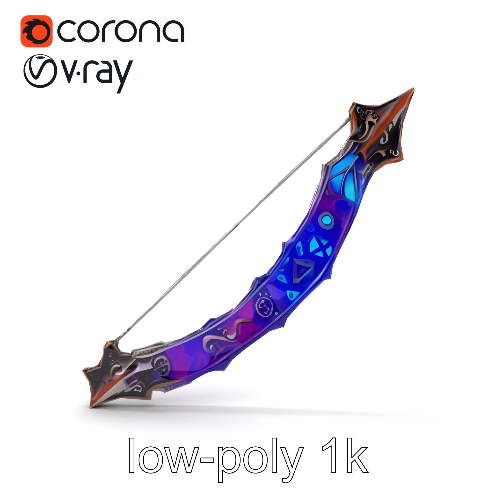 Legendary Encrusted Bow Luminous Script model pack Low-poly 3D model_32