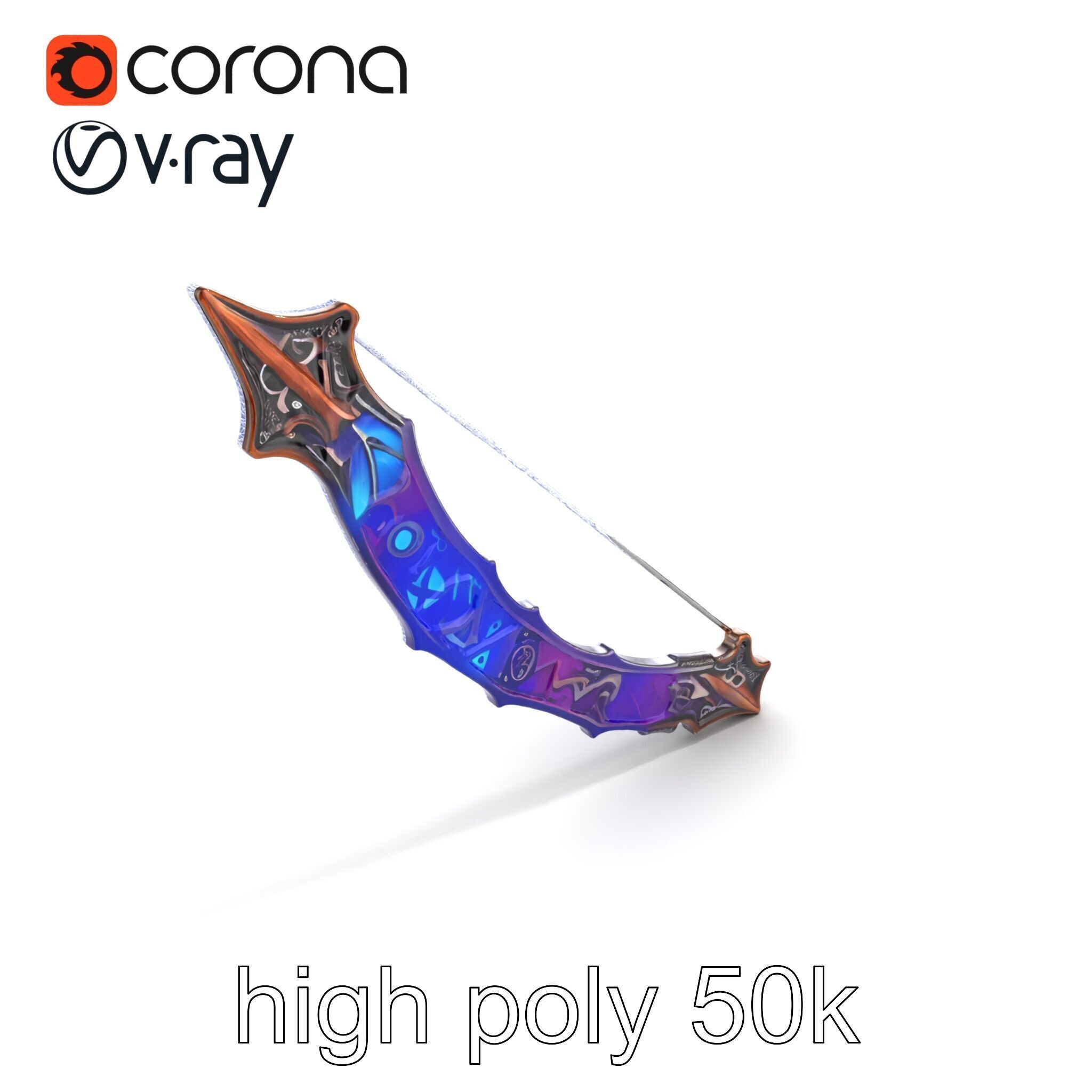 Legendary Encrusted Bow Luminous Script model pack Low-poly 3D model_12