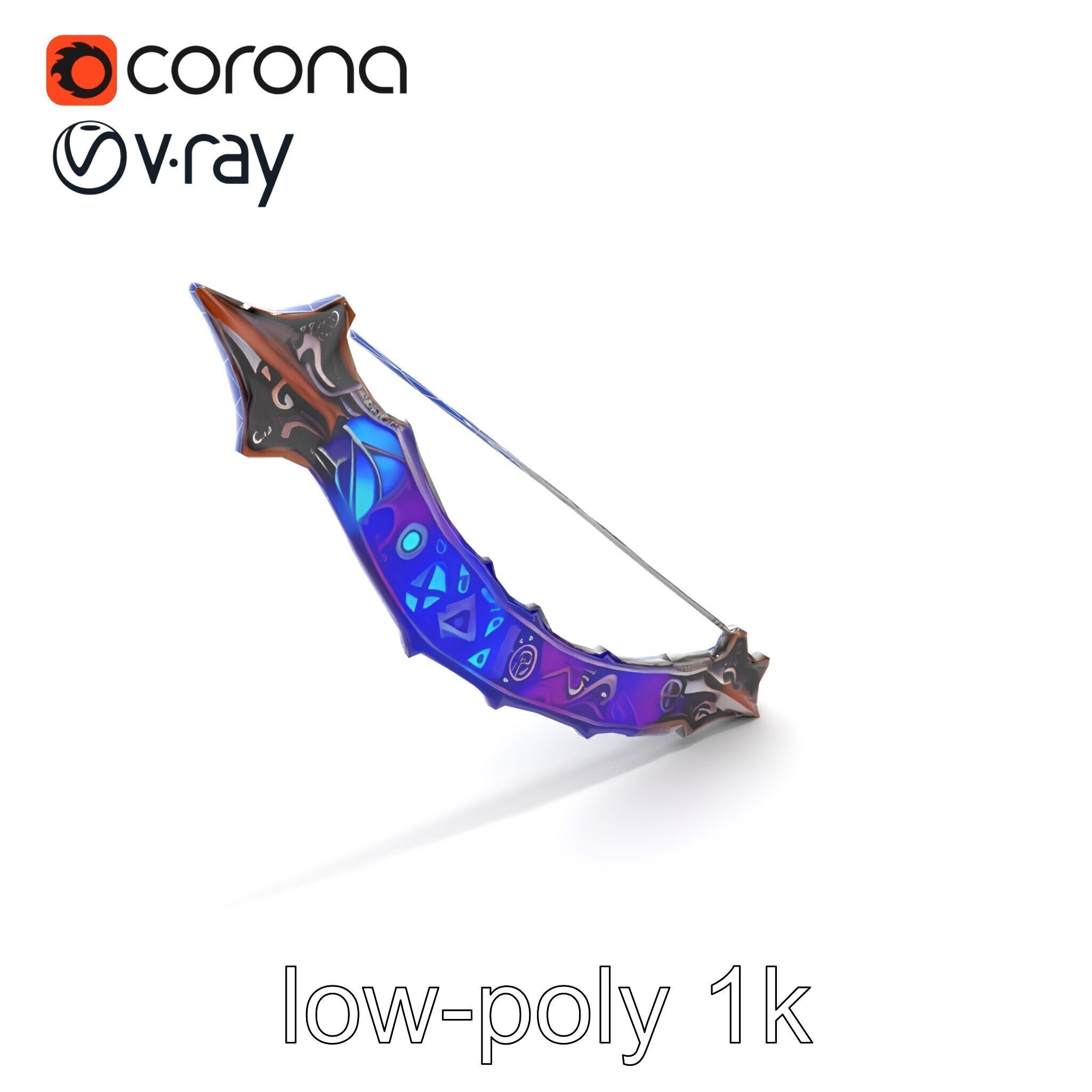 Legendary Encrusted Bow Luminous Script model pack Low-poly 3D model_11
