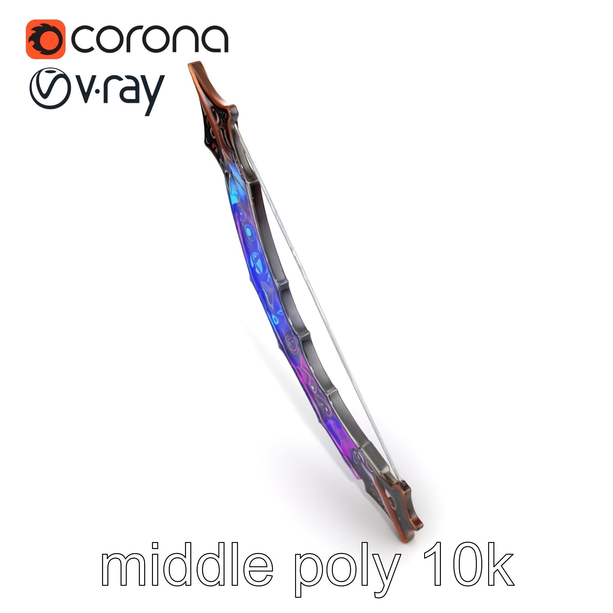 Legendary Encrusted Bow Luminous Script model pack Low-poly 3D model_13